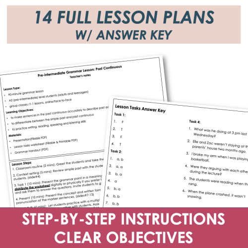 Verb Tenses MEGA BUNDLE - Adult ESL Grammar Lesson Plans, Worksheets ...
