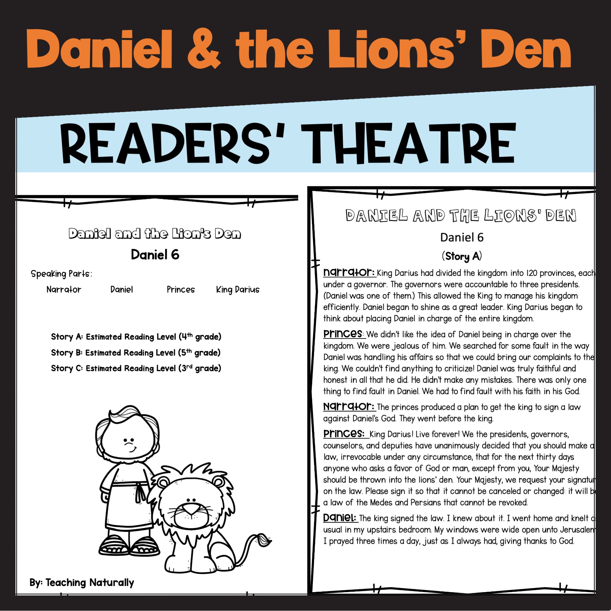 Daniel and the Lions' Den Bible Story Readers Theatre Script