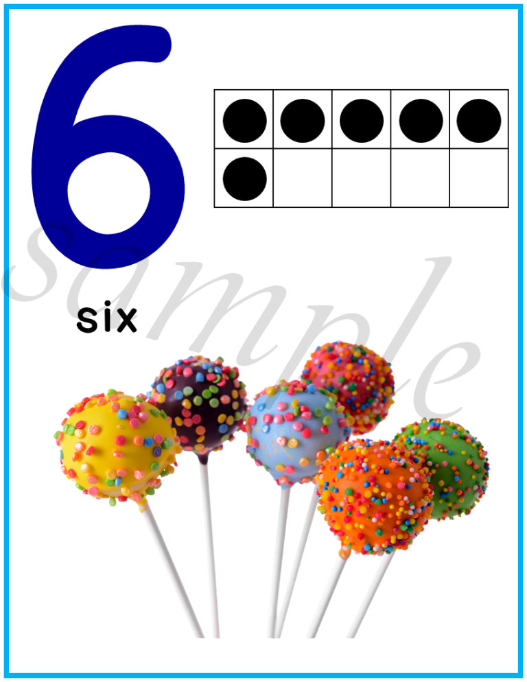 Number Posters with Ten Frames Colorful Classroom Decor Back to School ...