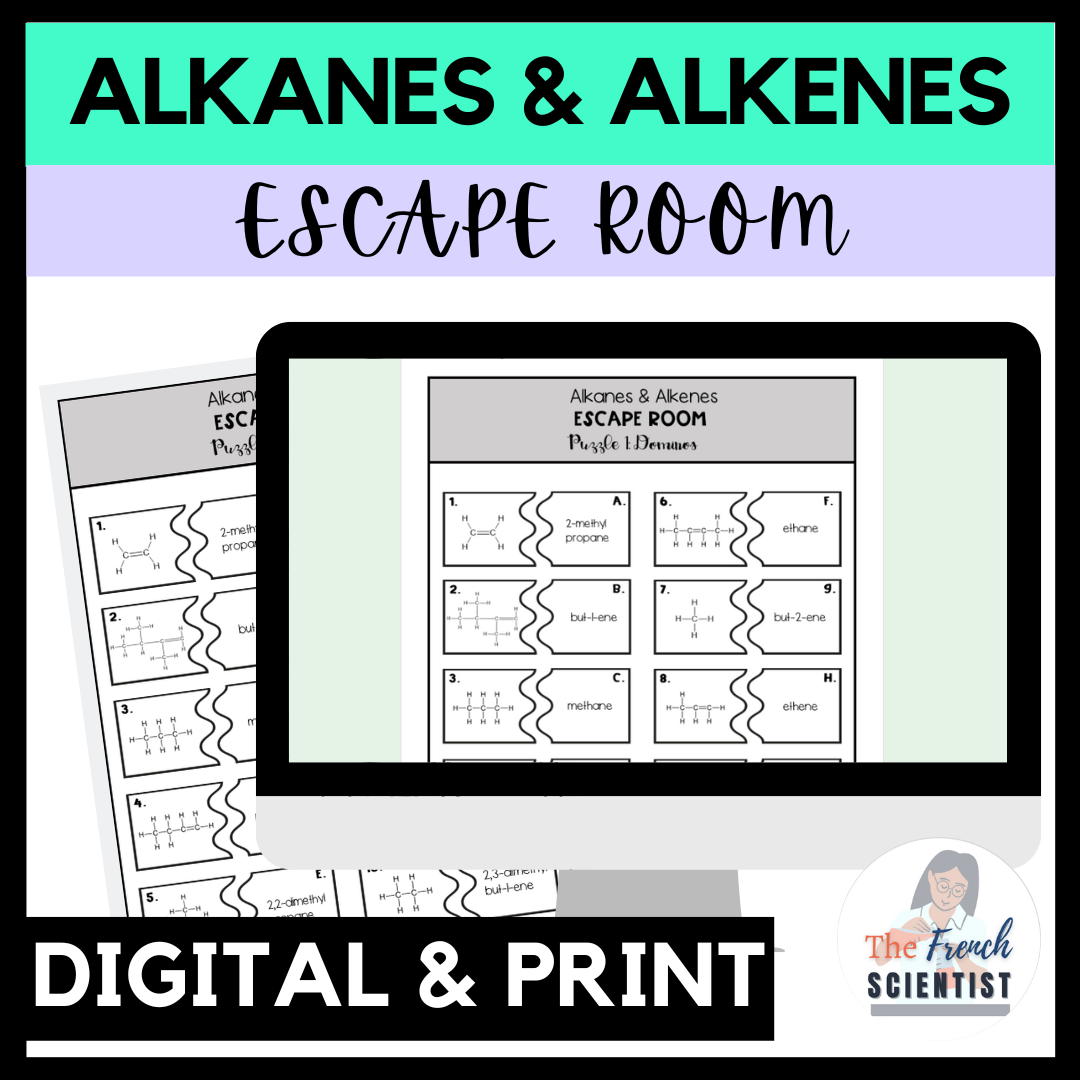 CHEMISTRY Alkanes & Alkenes Escape Room Activity
