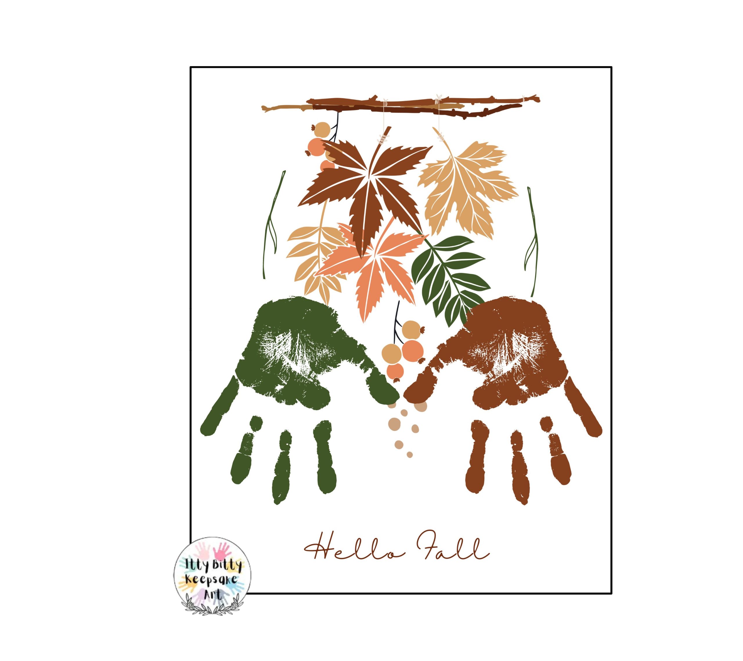 Hello Fall Handprint Art Craft Printable Template / Fall Craft / Autumn Leaves