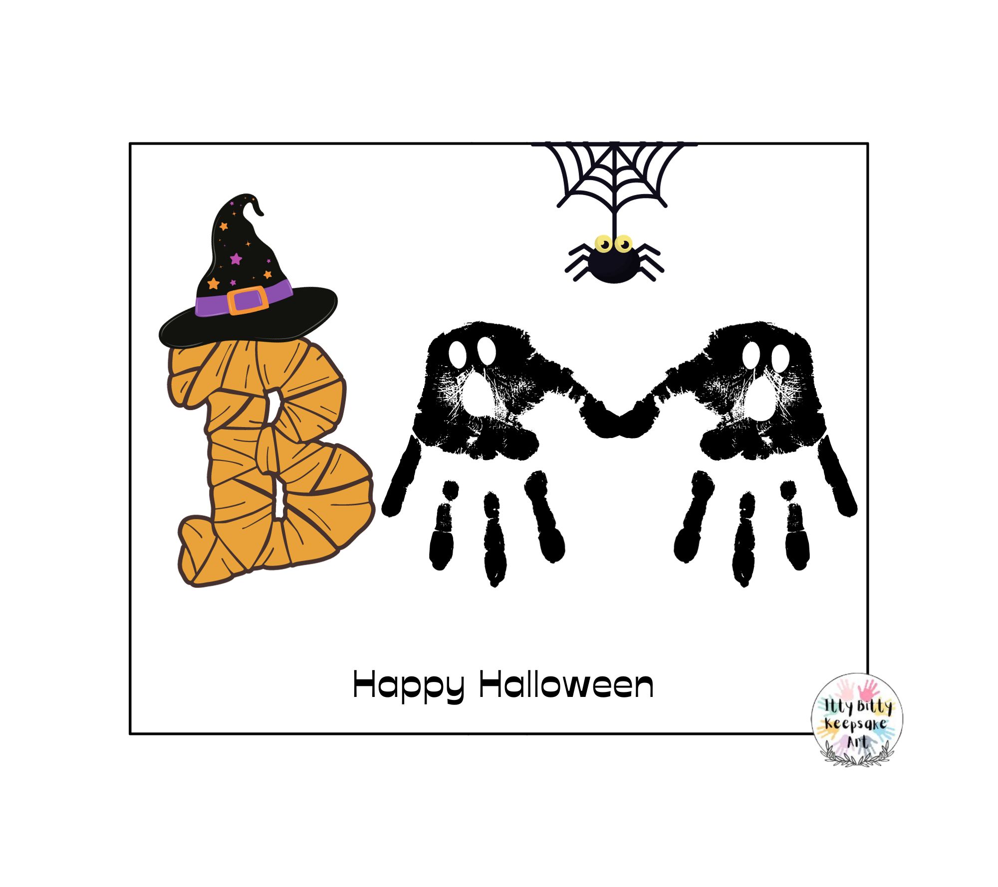 Halloween BOO Handprint Art Craft Printable Template / Fall Craft / Autumn
