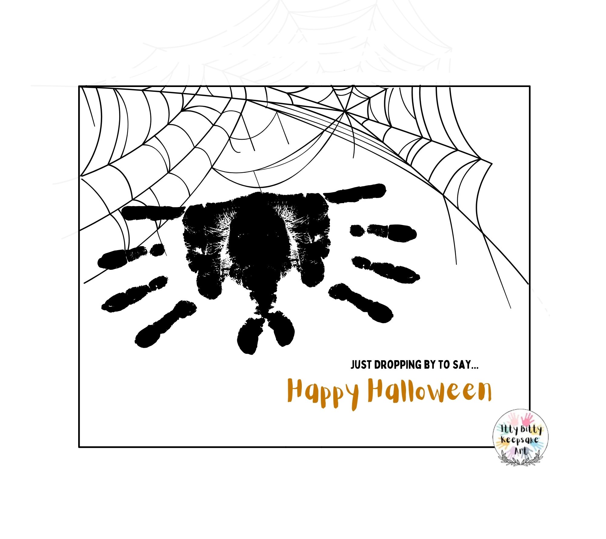 Spider Web Handprint Art Craft Printable Template / Fall Craft / Autumn / Halloween
