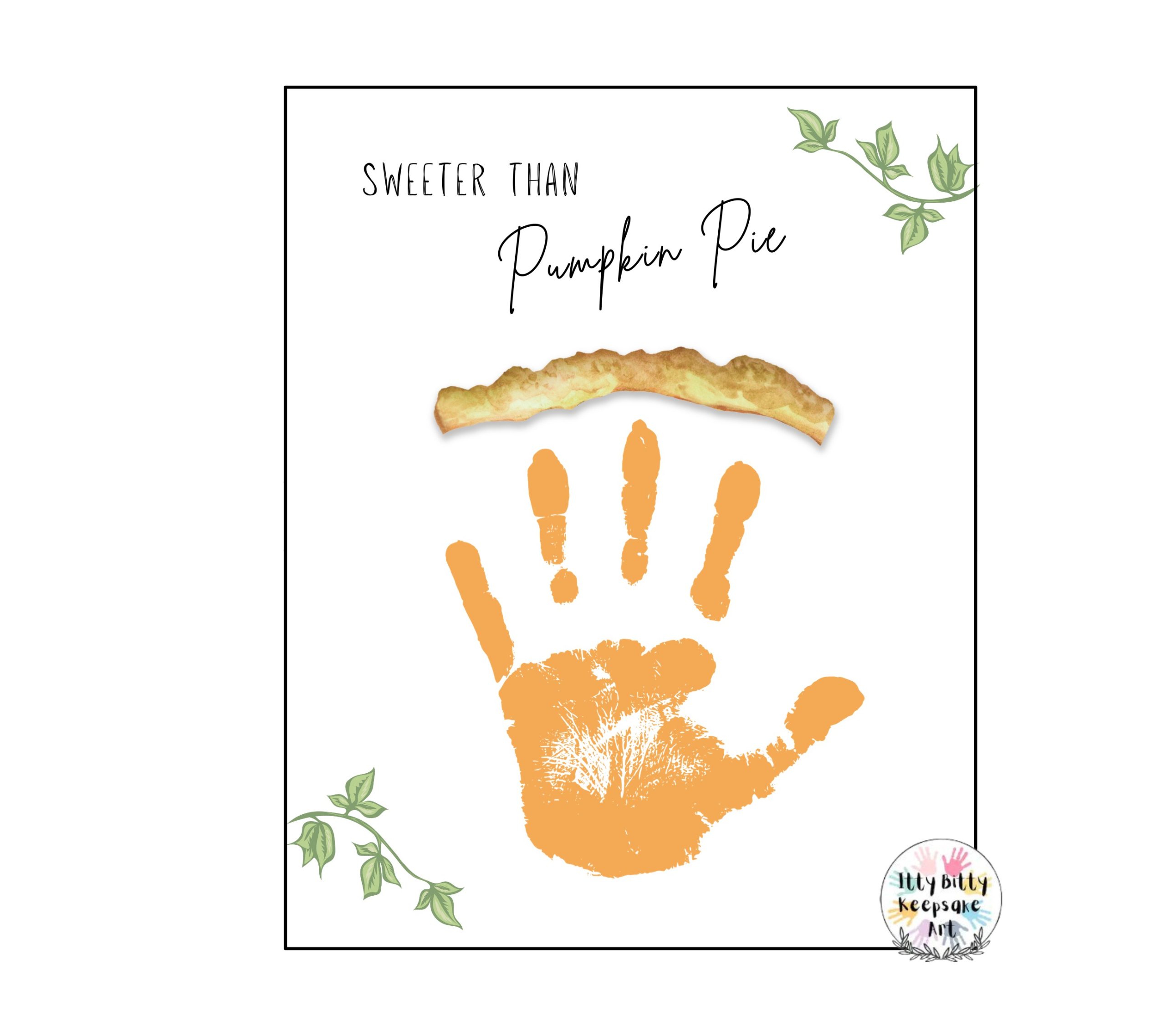 Fall Pumpkin Pie Handprint Art Craft Printable Template / Fall Craft / Autumn / Thanksgiving