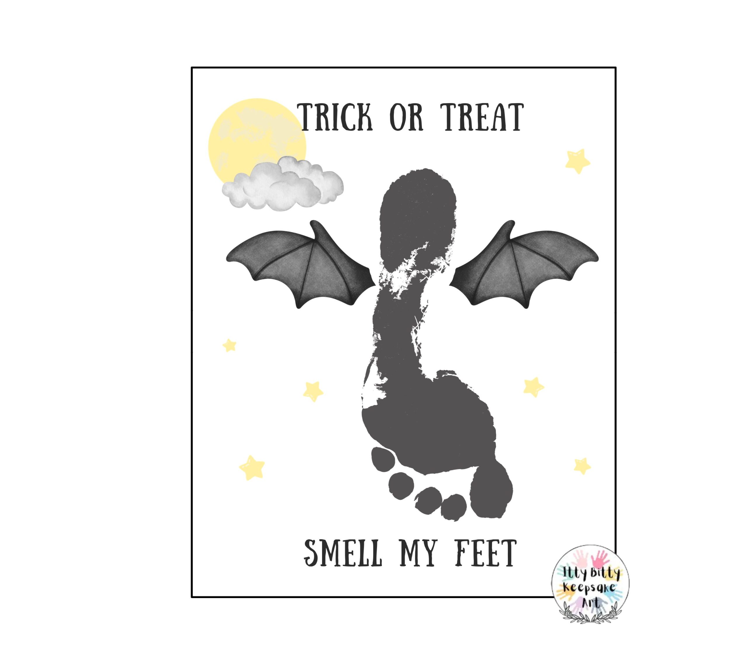 Halloween Footprint Art Craft Printable Template / Fall Craft / Autumn / Halloween