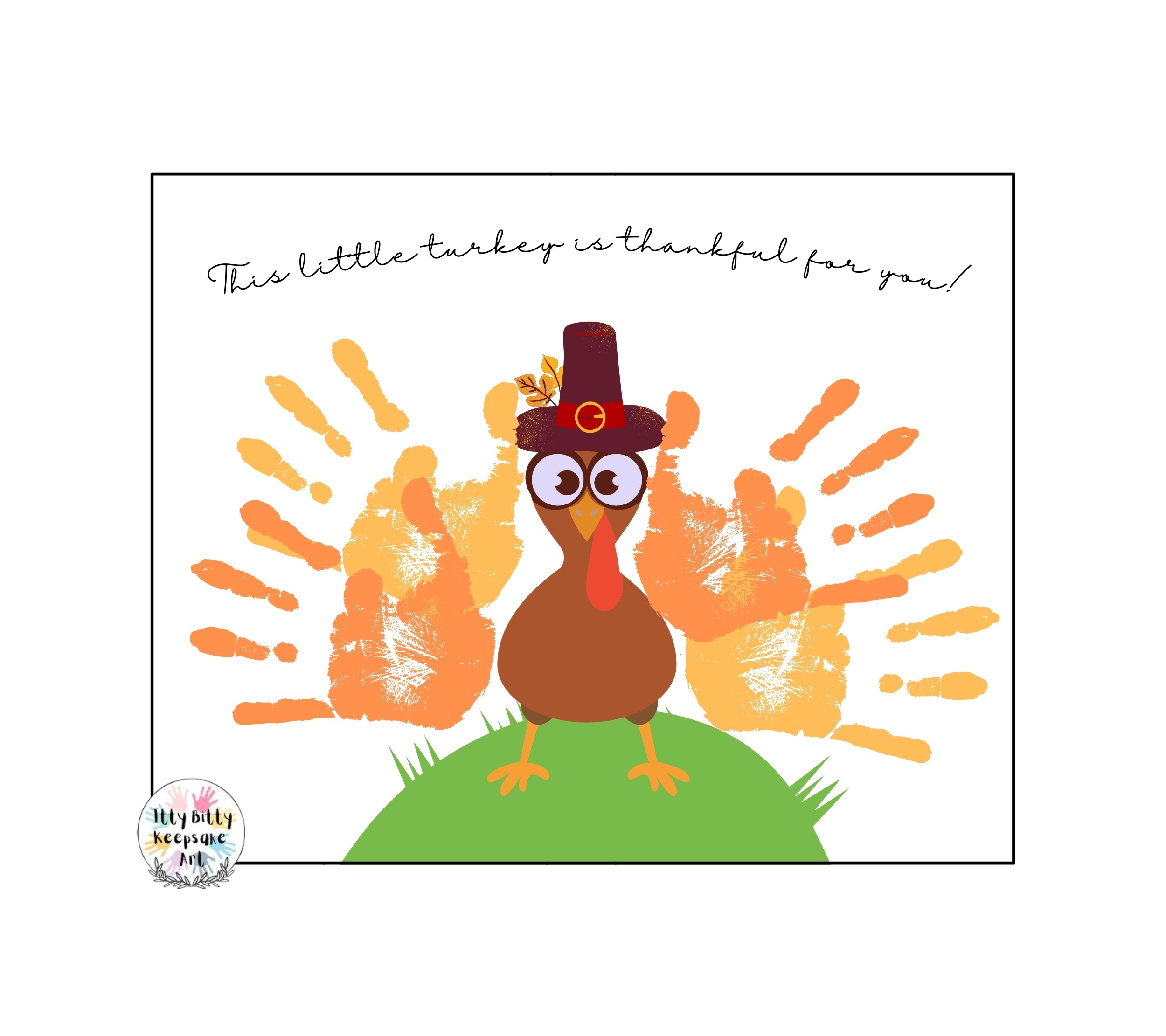 Thankful Turkey Handprint Art Craft Printabl Template / Fall Craft / Autumn / Thanksgiving