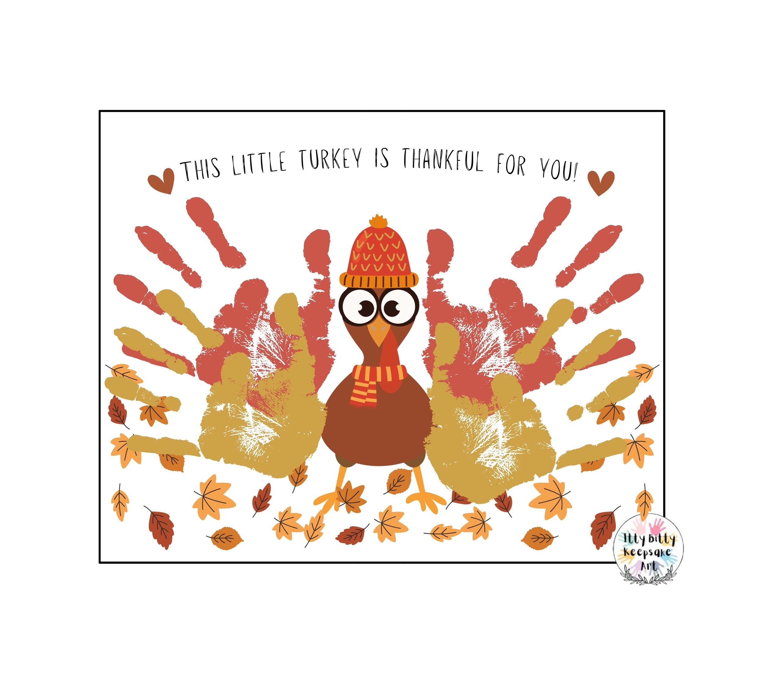 Turkey Handprint Art Craft Printable Template / Fall Craft / Autumn / Thanksgiving