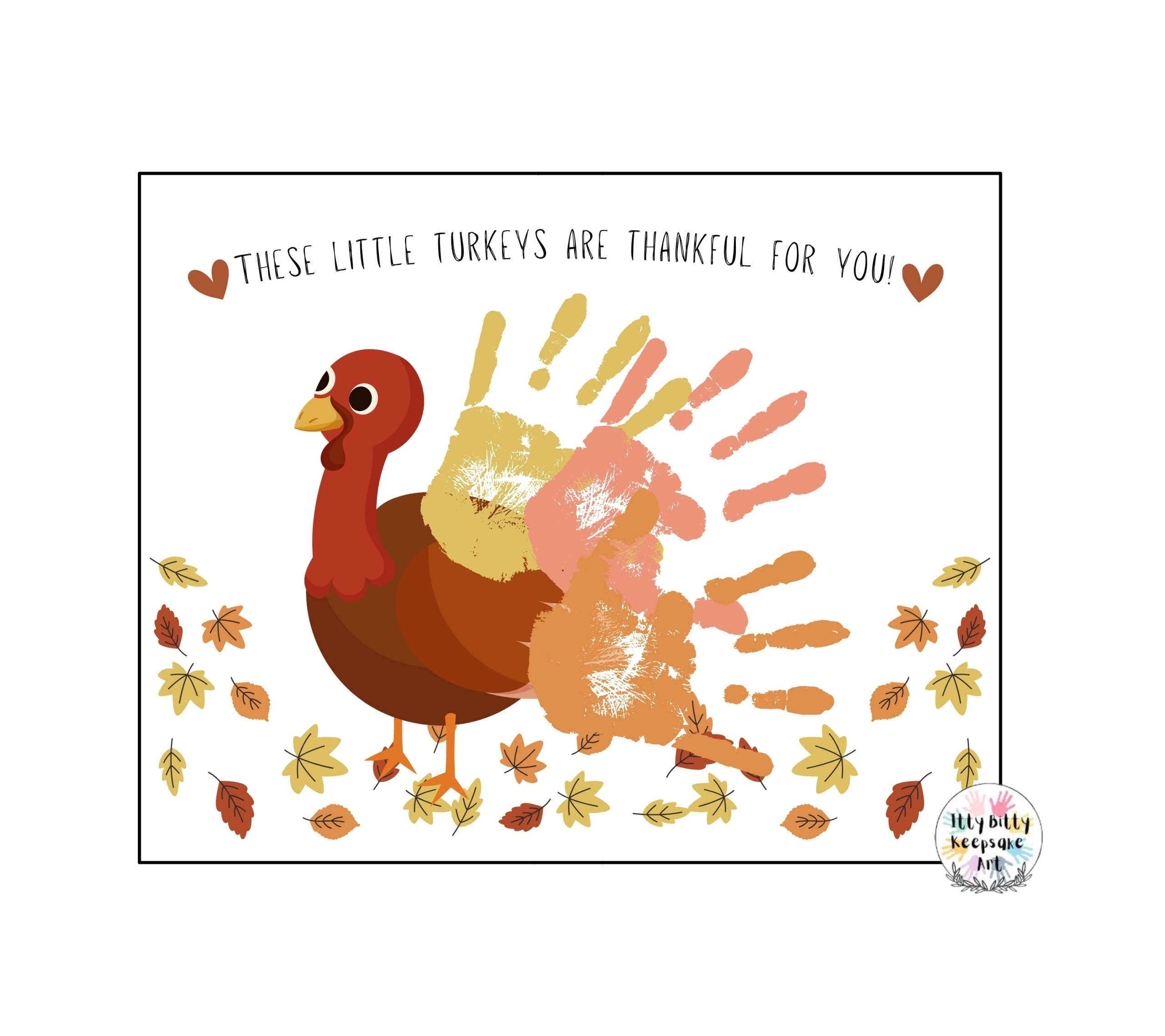 Thankful TurkeyS Handprint Art Craft Printable Template / Fall Craft / Autumn / Thanksgiving