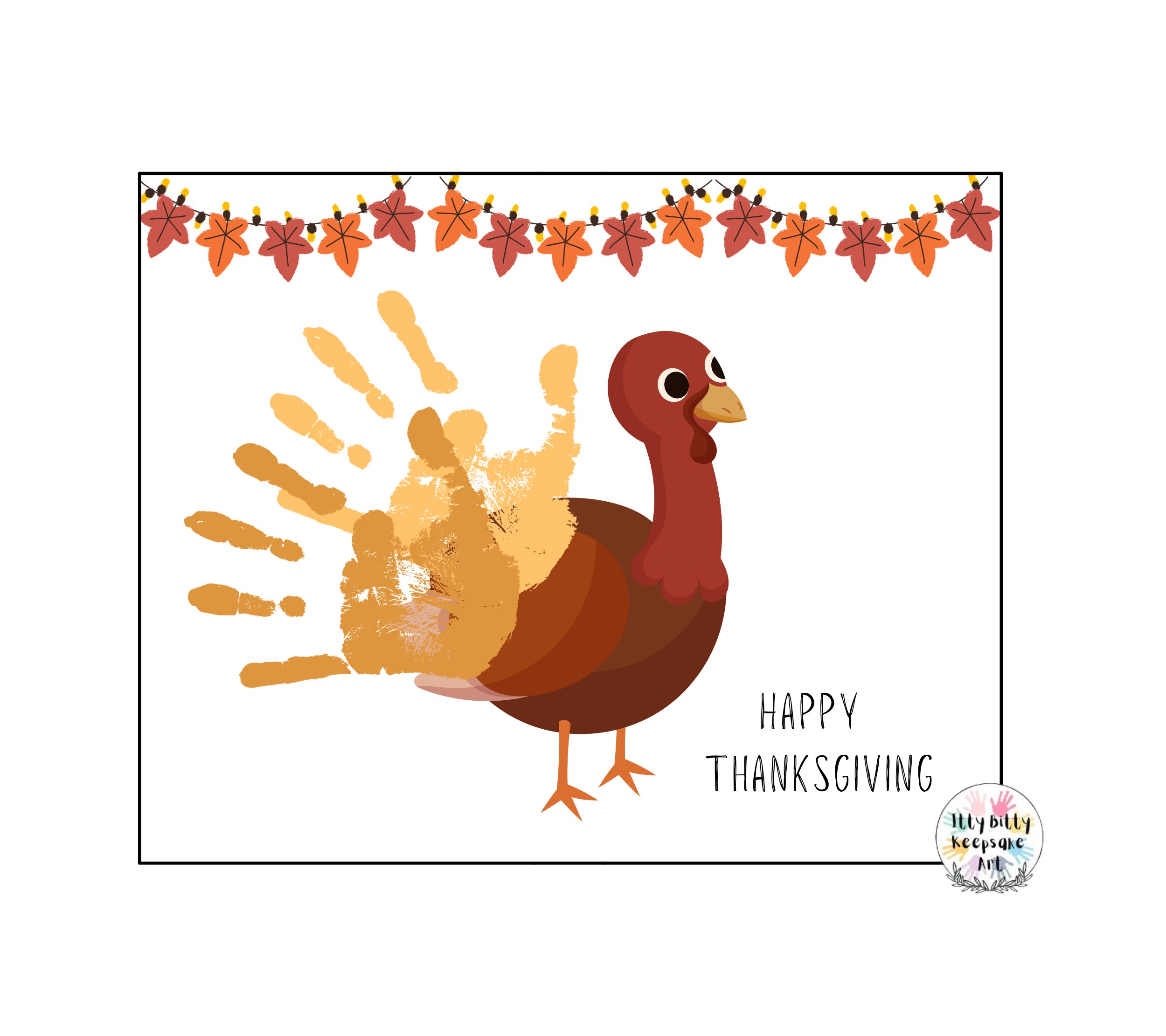 Thanksgiving Handprint Art Craft Printable Template / Fall Craft / Autumn / Turkey