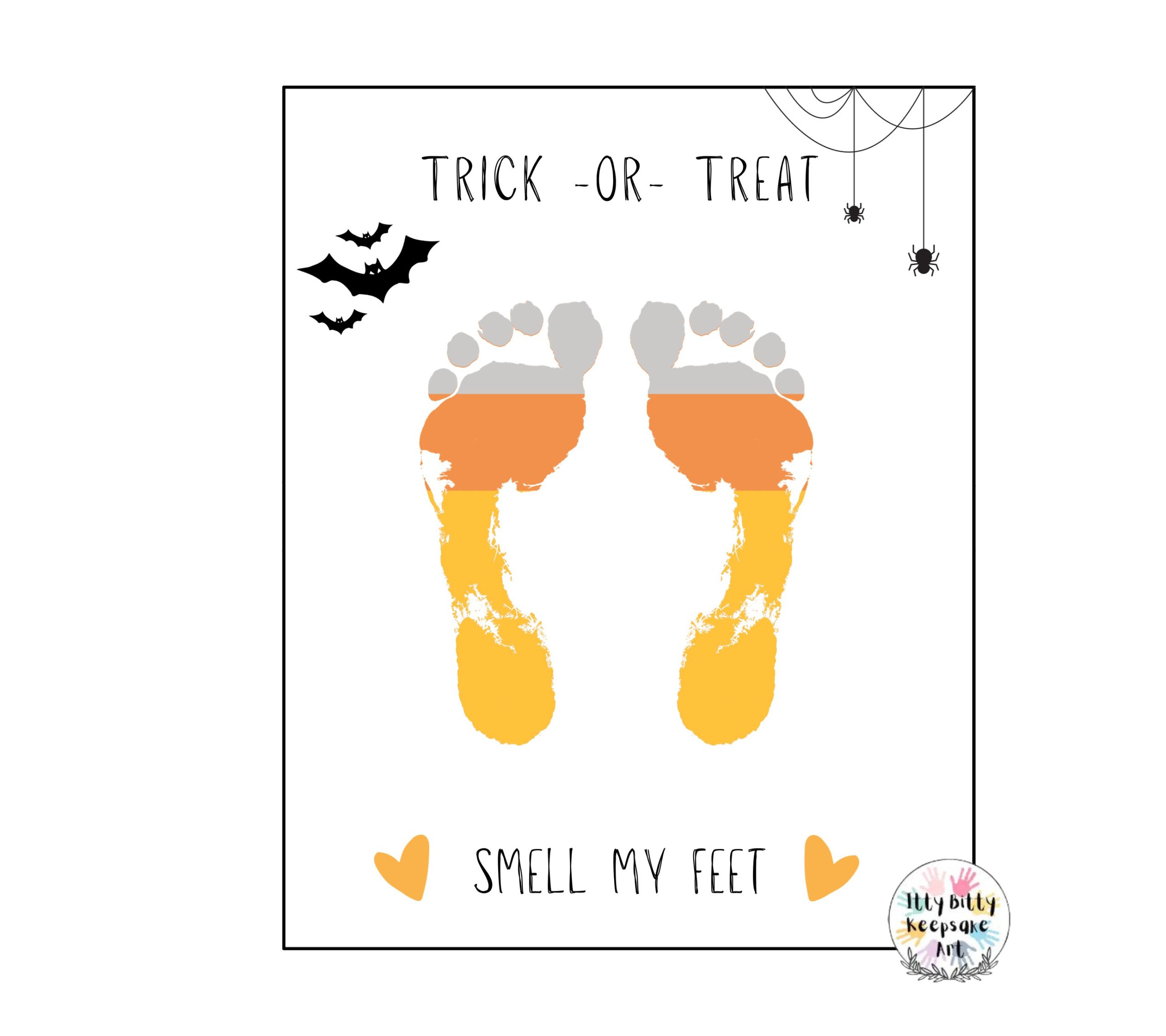 Trick or Treat Footprint Art Craft Printable Template / Fall Craft / Autumn / Halloween