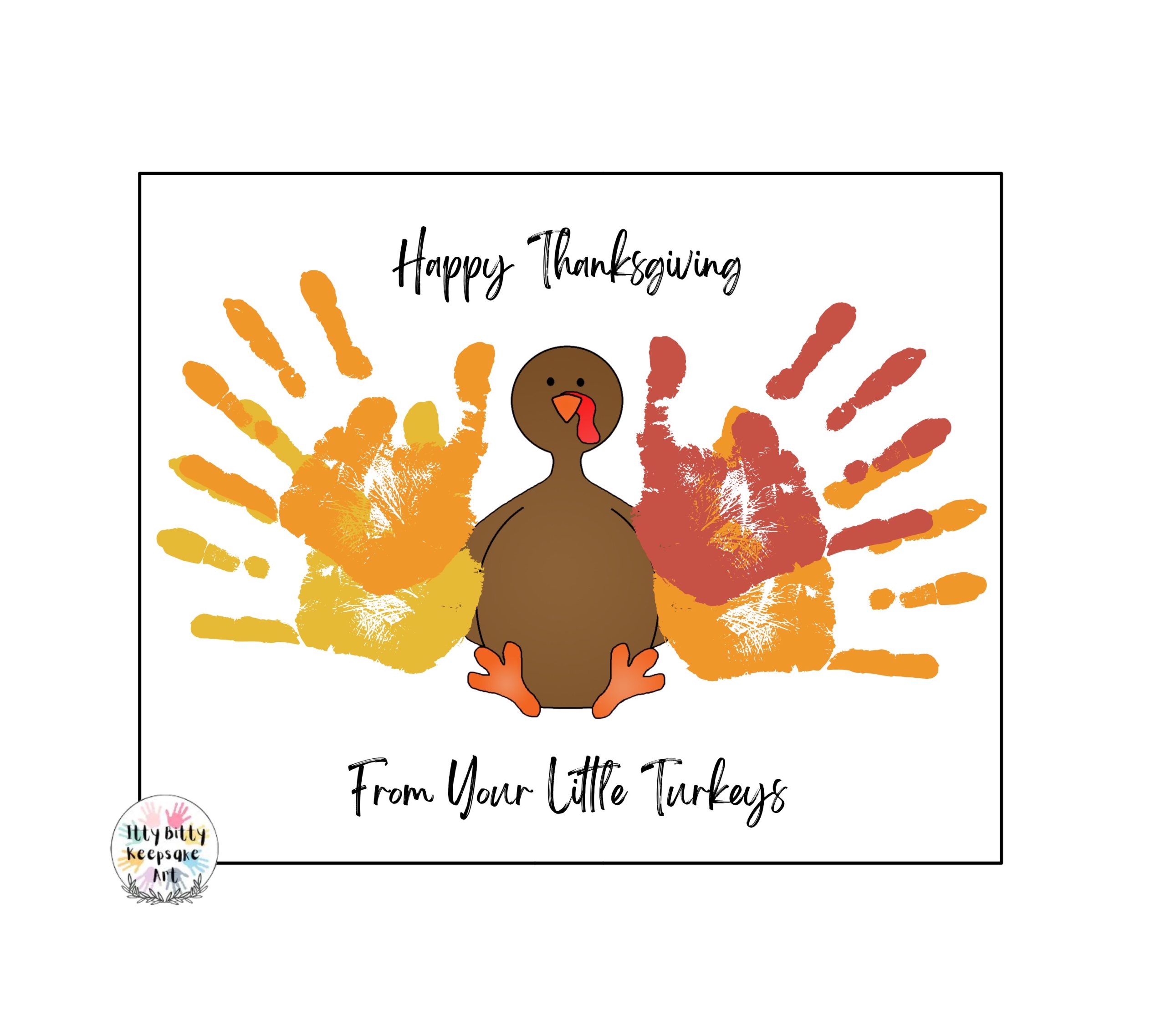 Thanksgiving TurkeyS Handprint Art Craft Printable Template / Fall Craft / Autumn