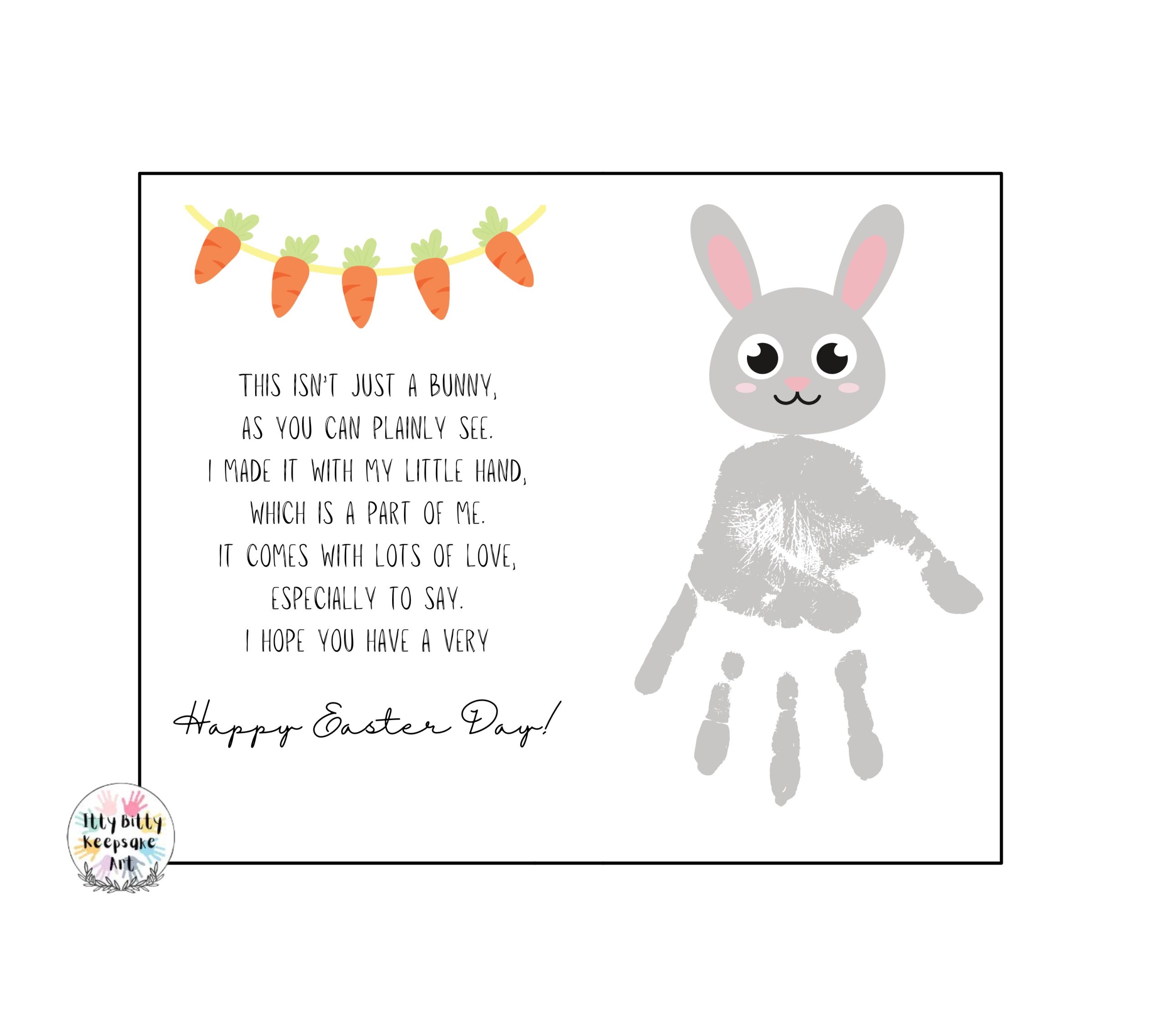 Easter Poem Handprint Art Craft Printable Template / Spring Crafts