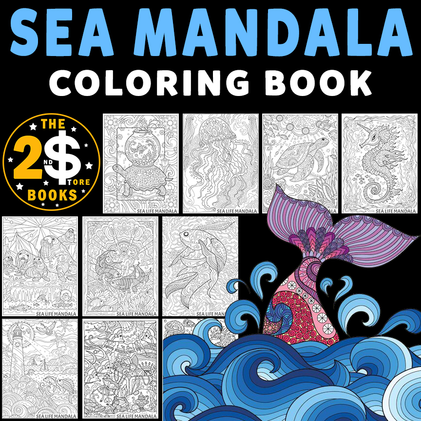 Sea Life Mandala Coloring Book - 22 Pages