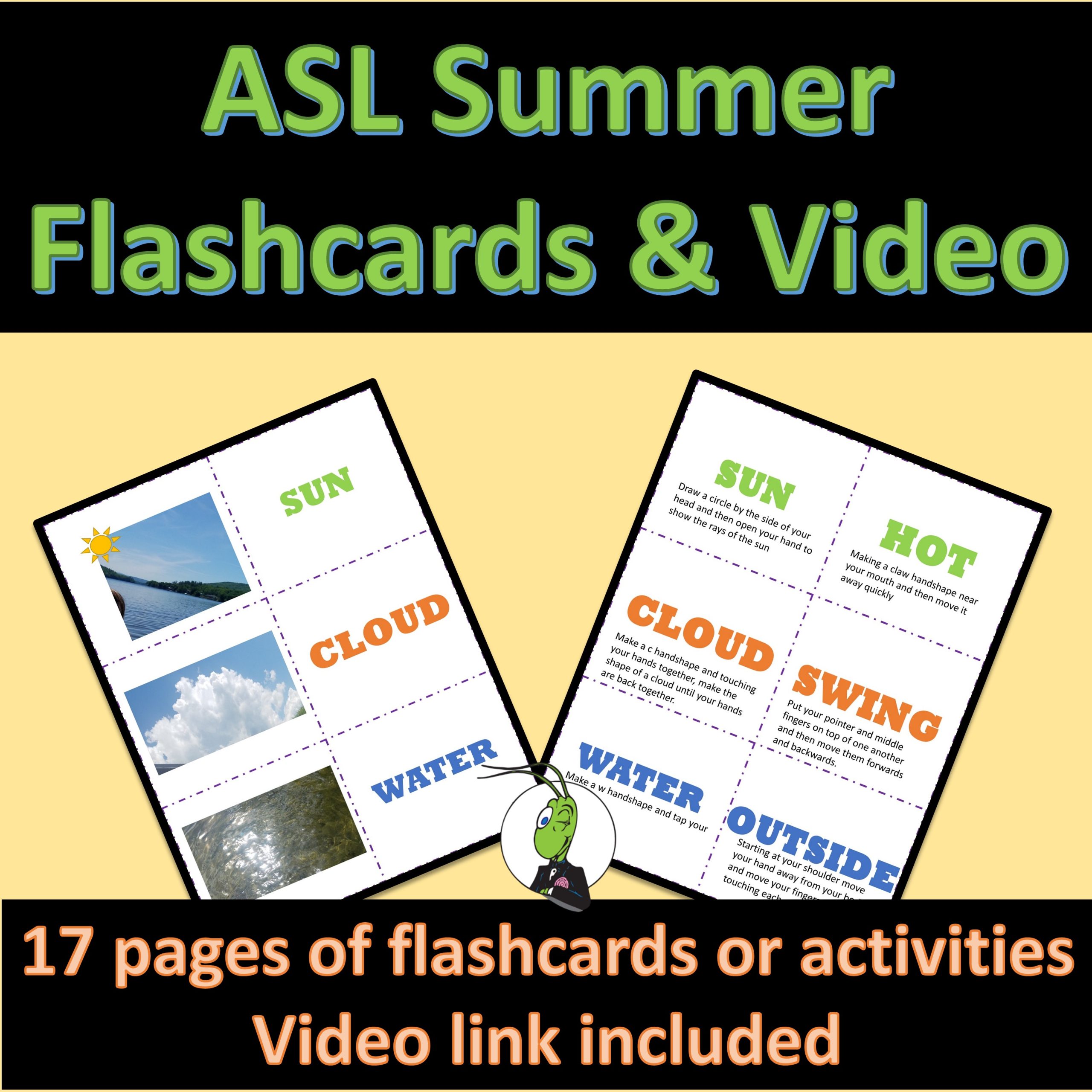 Summer Speech and Language Sign Language Activities (ASL)