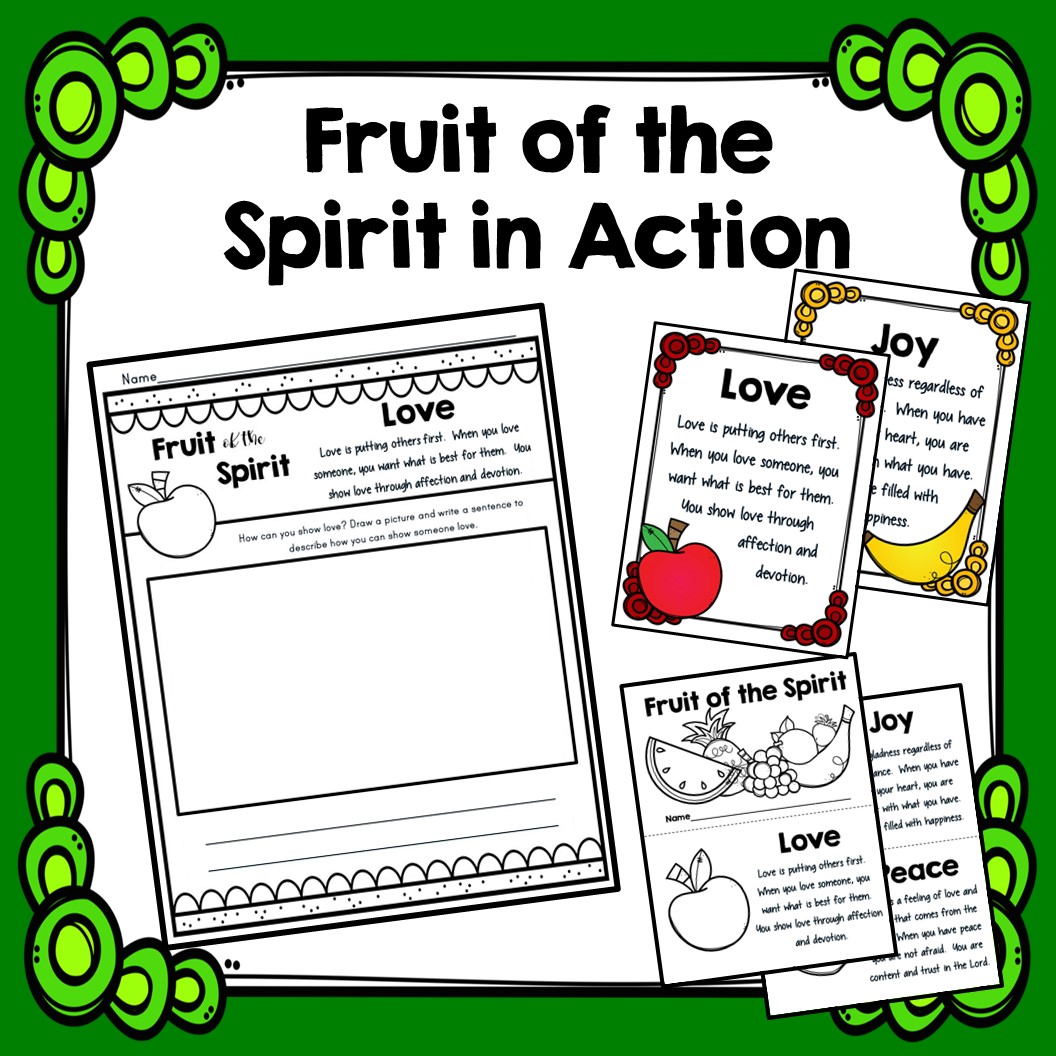 Fruit of the Spirit Bible Lesson, Worksheets & Mini book & Posters