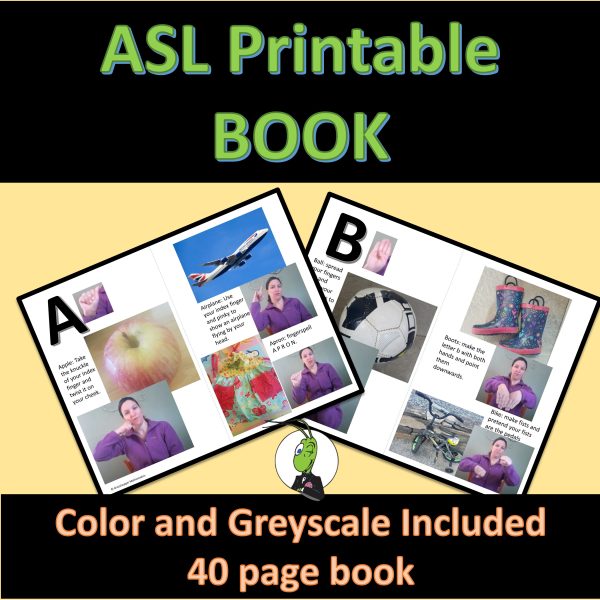 American Sign Language Activities Printable Book Full Version (ASL ...