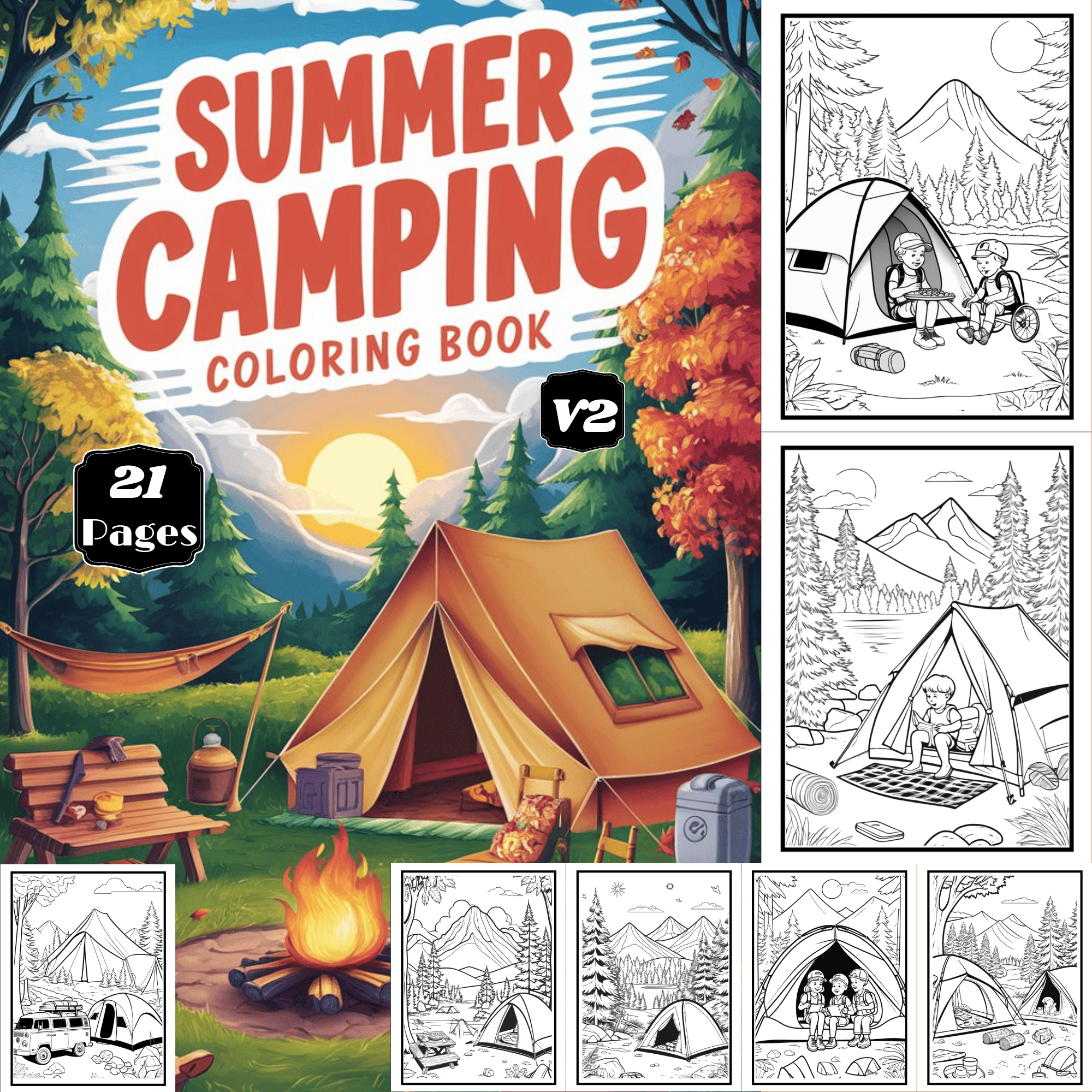 Summer Camping Coloring Pages
