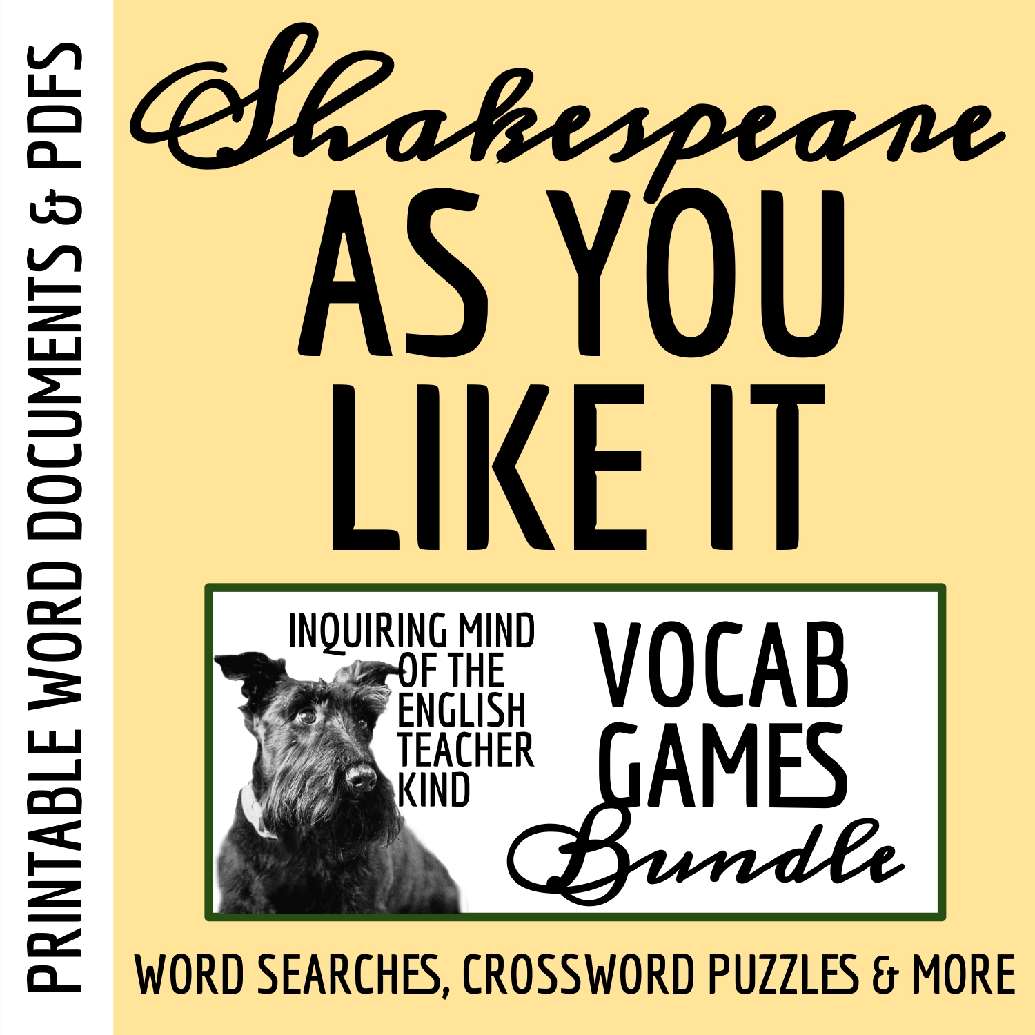 Shakespeare's As You Like It Vocabulary Games for High School Bundle