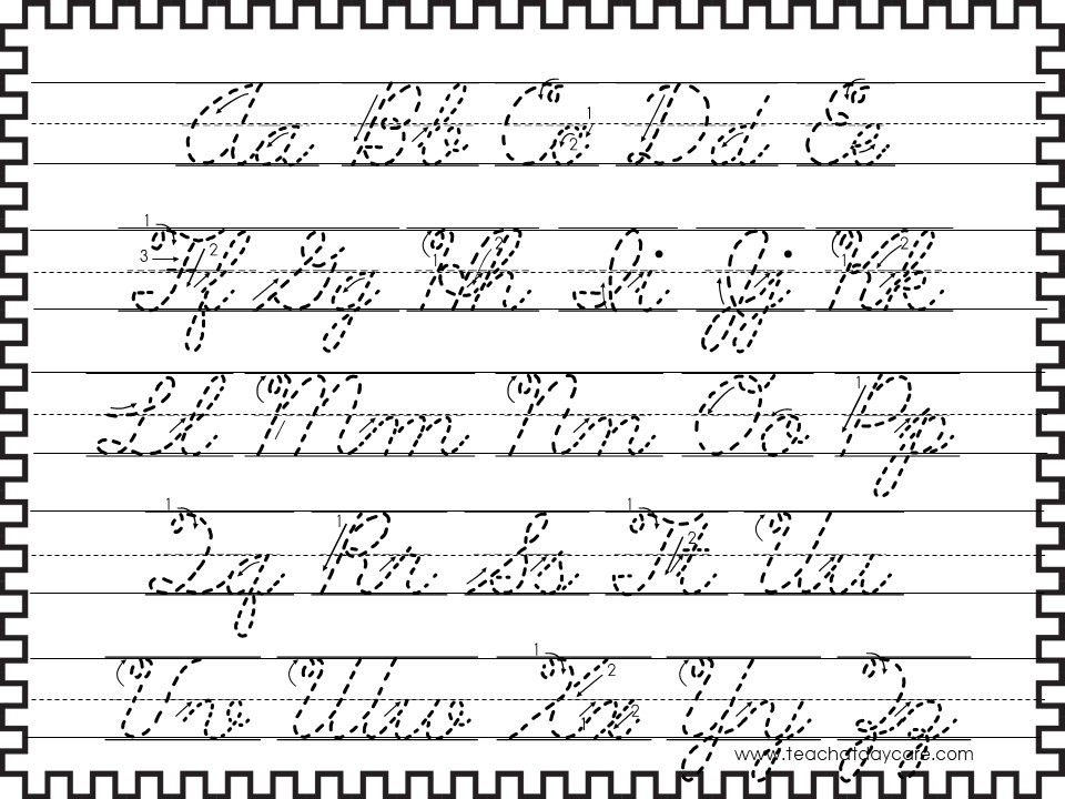 2 Cursive Alphabet Tracing Worksheets (Cursive and Directional). Prints 8.5 x 11 inches.