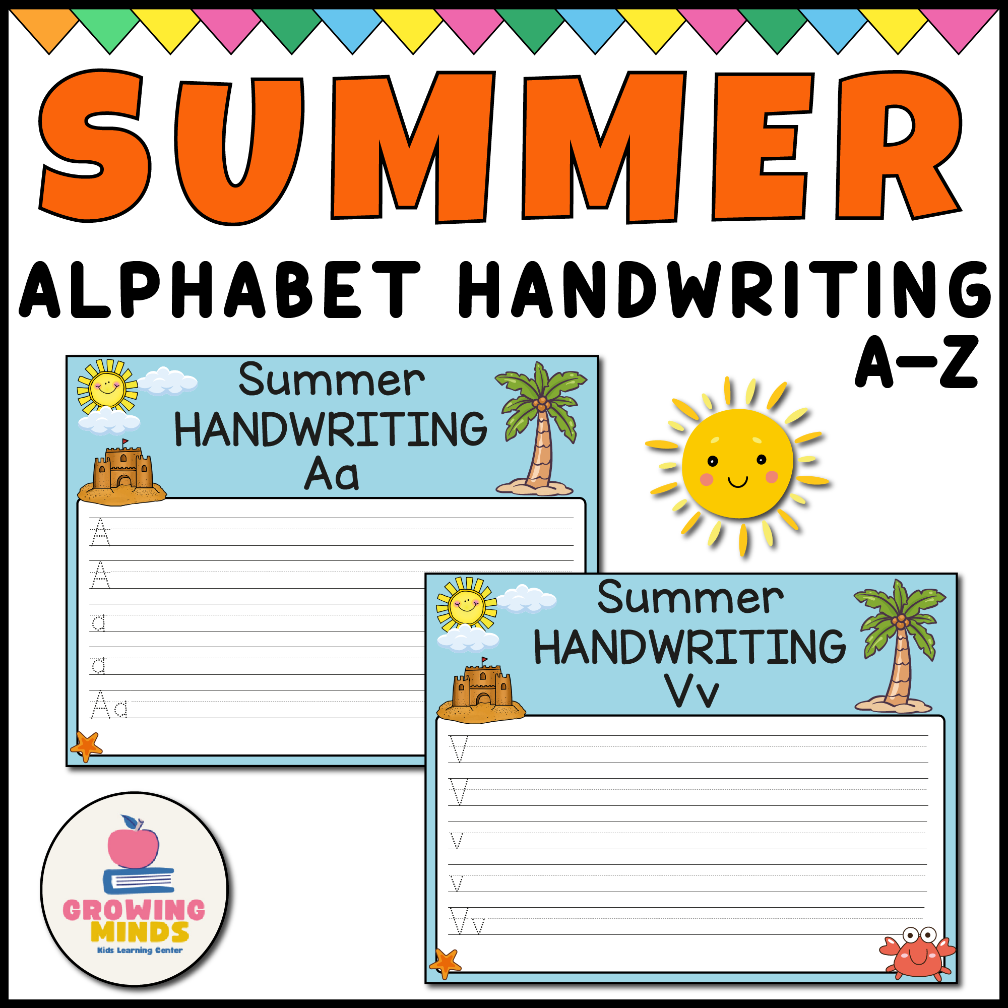 Alphabet Handwriting Practice a-Z-Summer -back to school Activities