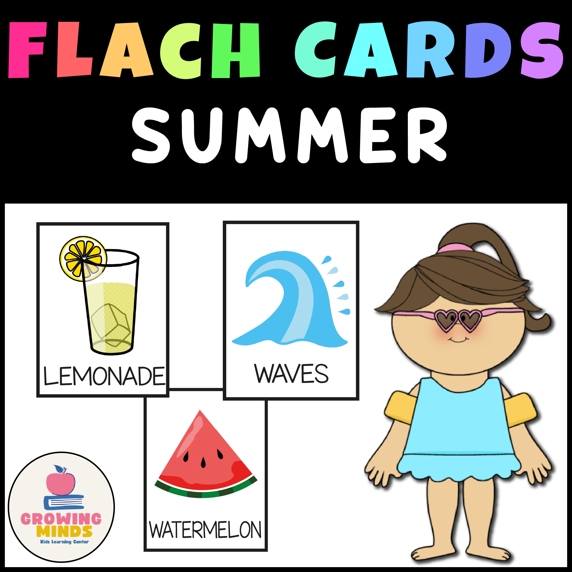 Summer Flash Cards - Vocabulary for Preschool, Autism and Special Education