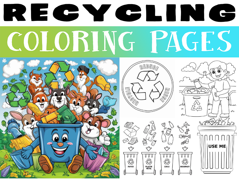 Recycle Coloring pages, Recycling Coloring Worksheet Activity, Morning Works