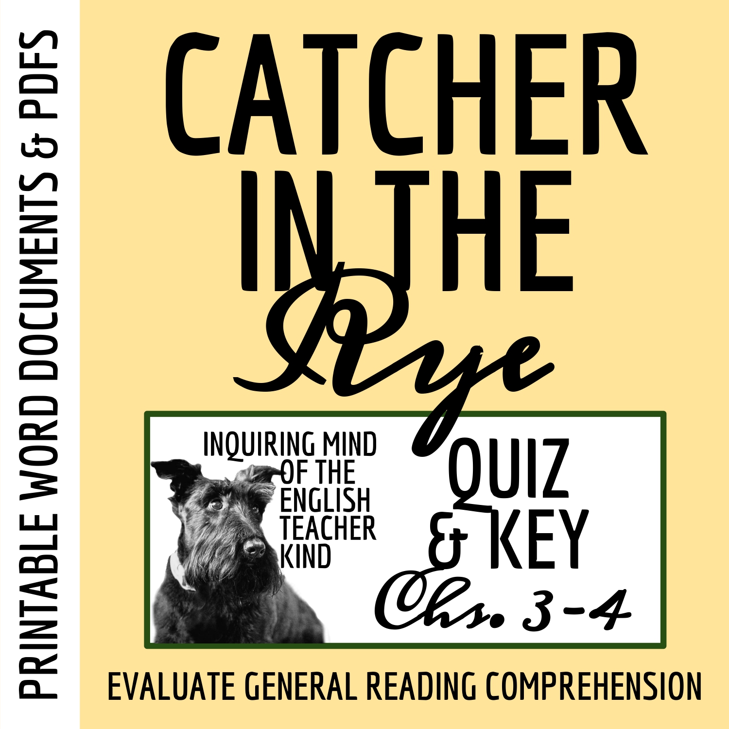Catcher in the Rye Chapters 3 and 4 Quiz and Answer Key