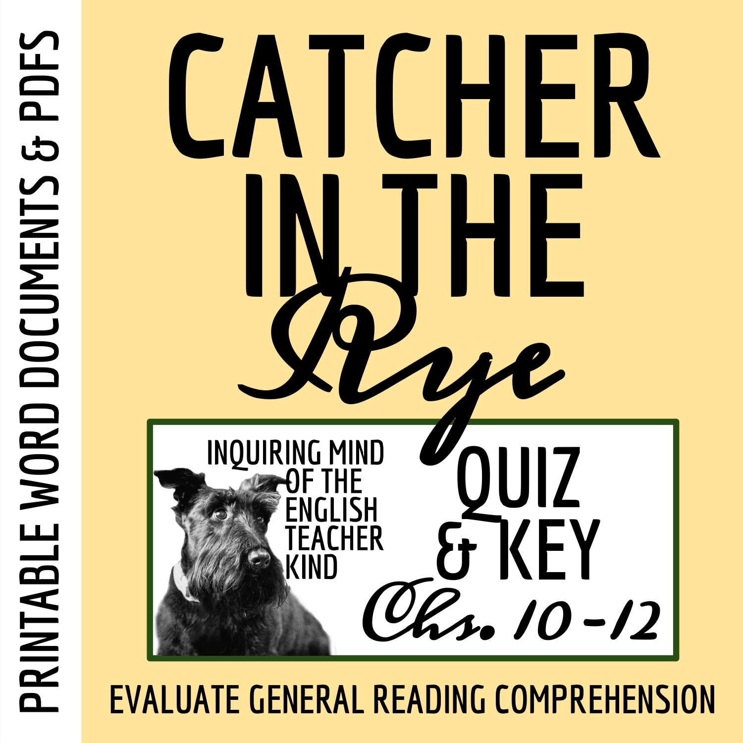 Catcher in the Rye Chapters 10 through 12 Quiz and Answer Key