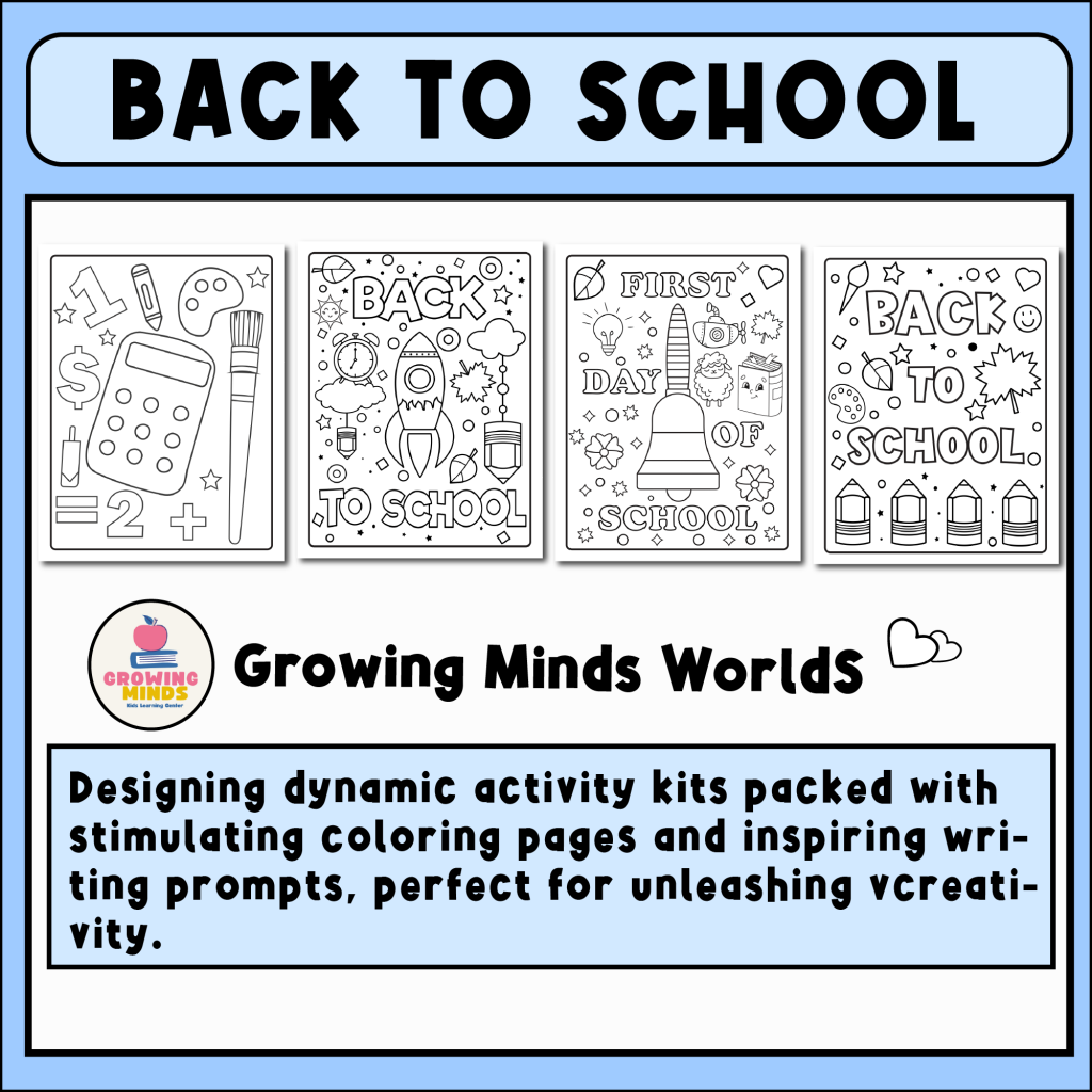 Back to school Coloring Pages +writing notes -coloring sheet- | Made By ...