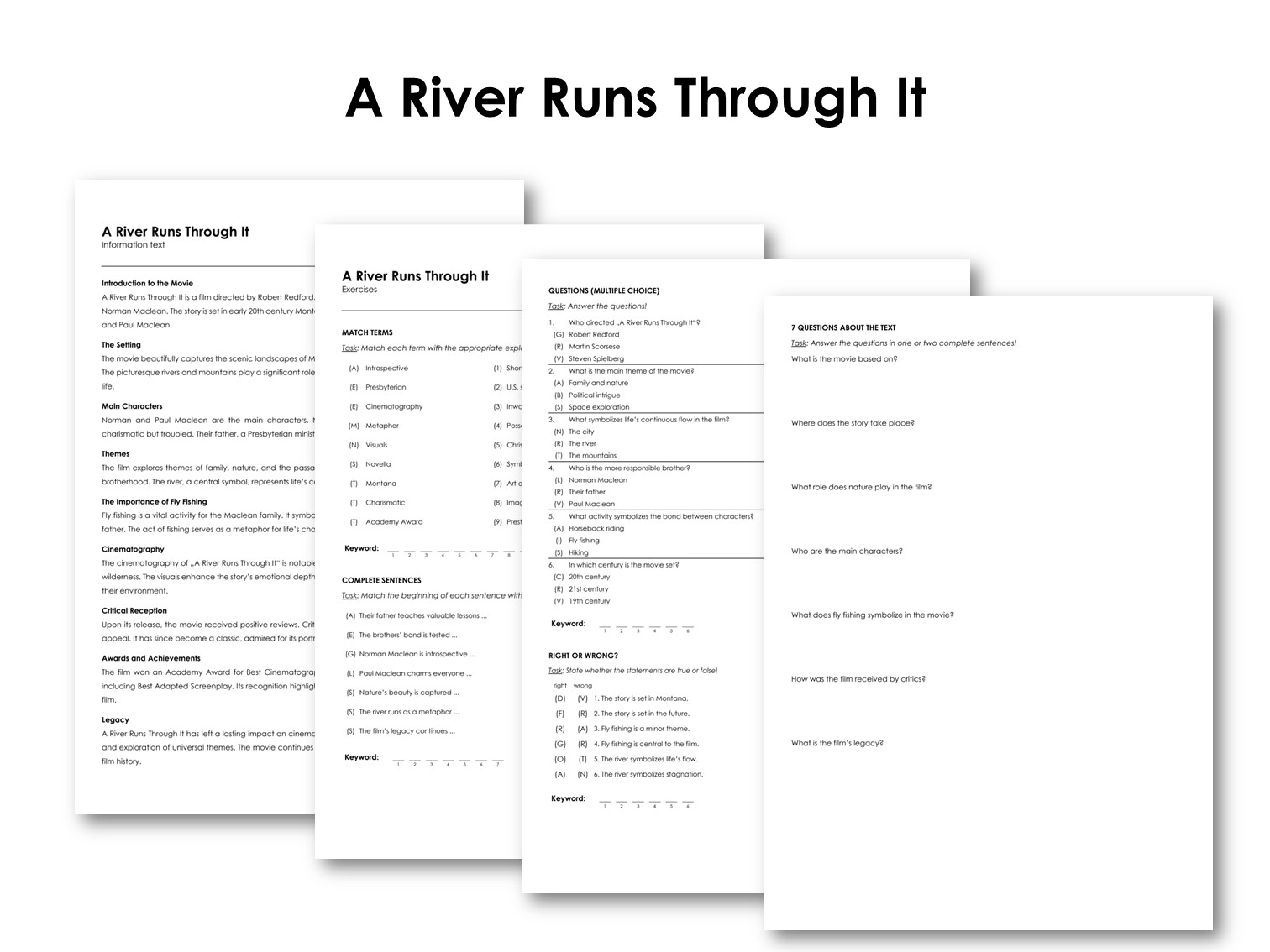 The Movie "A River Runs Through It"