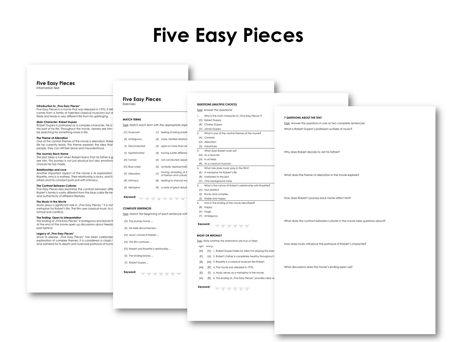 The Movie "Five Easy Pieces"