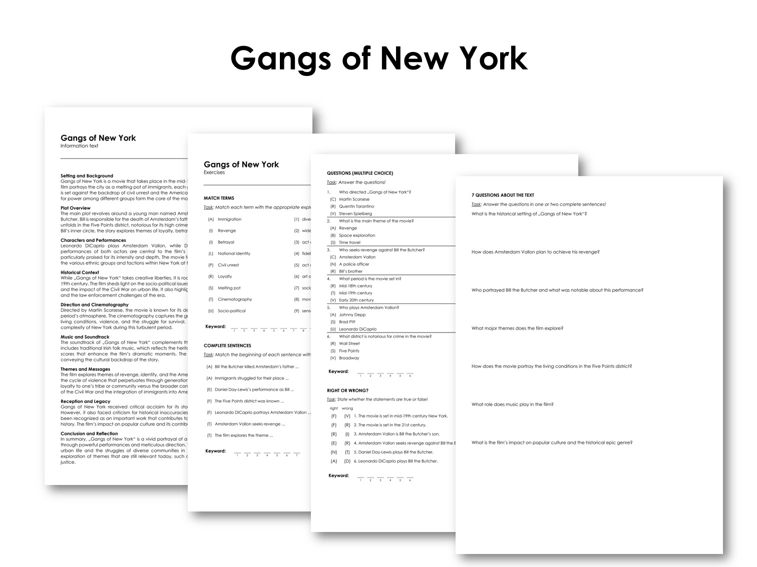 The Movie "Gangs of New York"