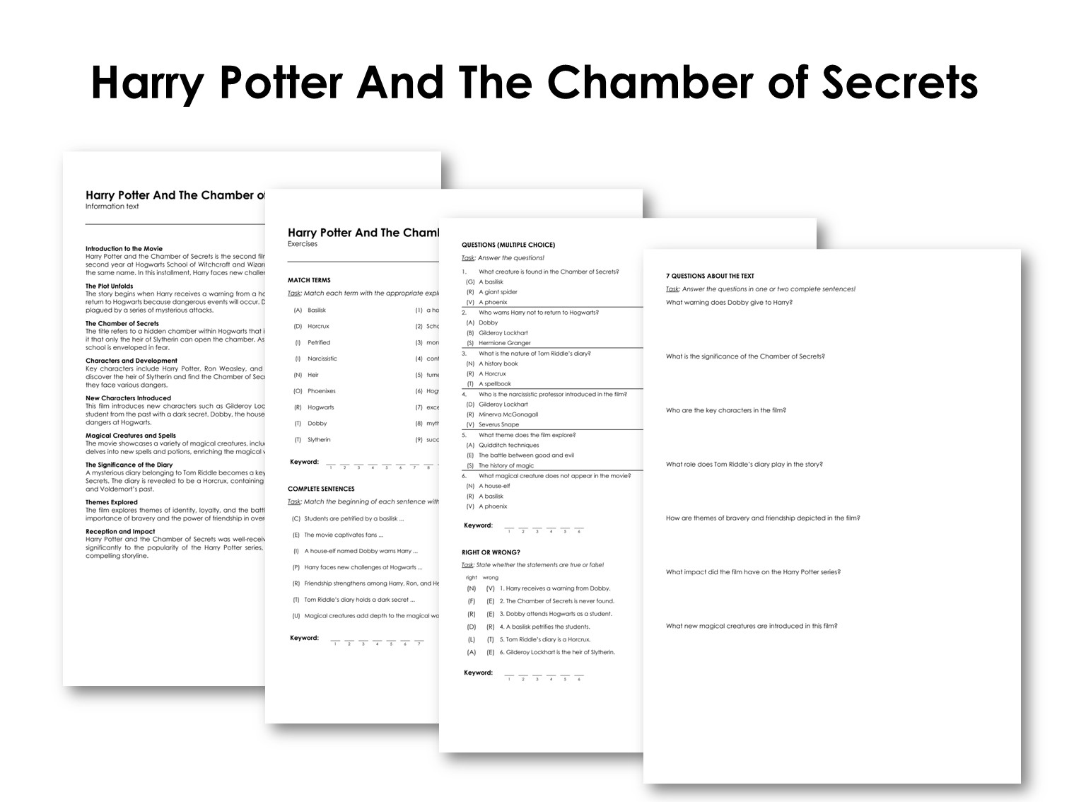 The Movie "Harry Potter And The Chamber of Secrets"