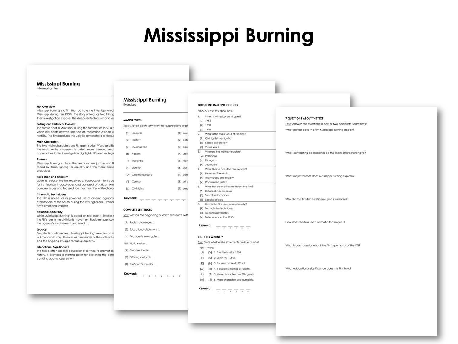 The Movie "Mississippi Burning"