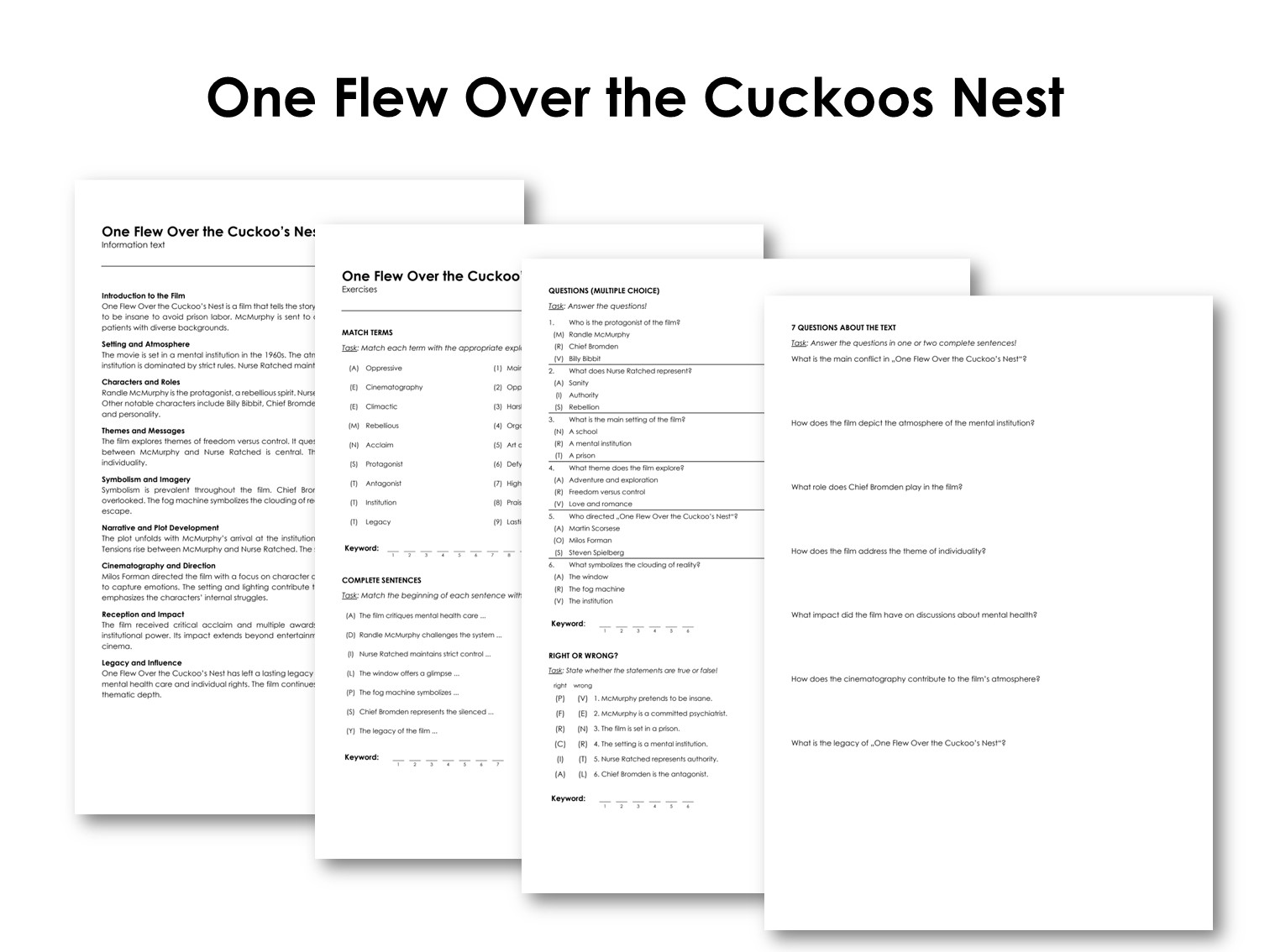 The Movie "One Flew Over the Cuckoos Nest"