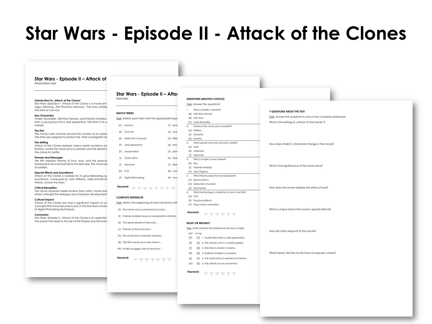 The Movie "Star Wars - Episode II - Attack of the Clones"