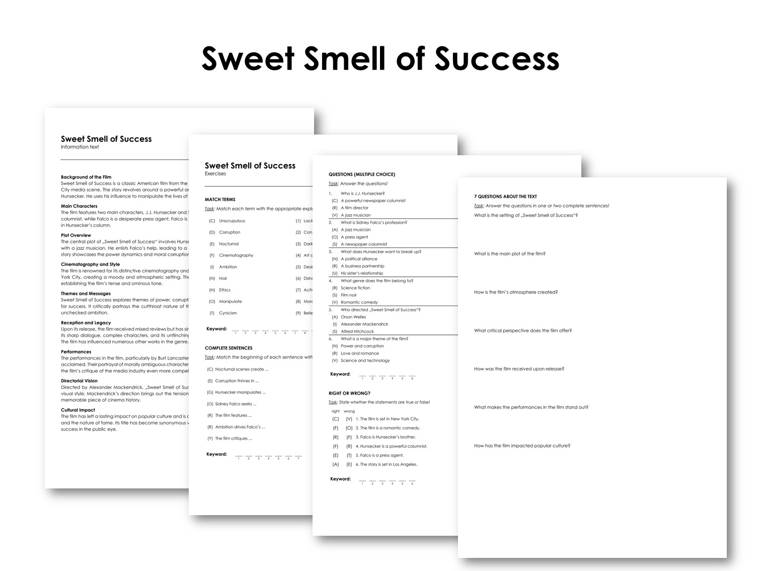The Movie "Sweet Smell of Success"