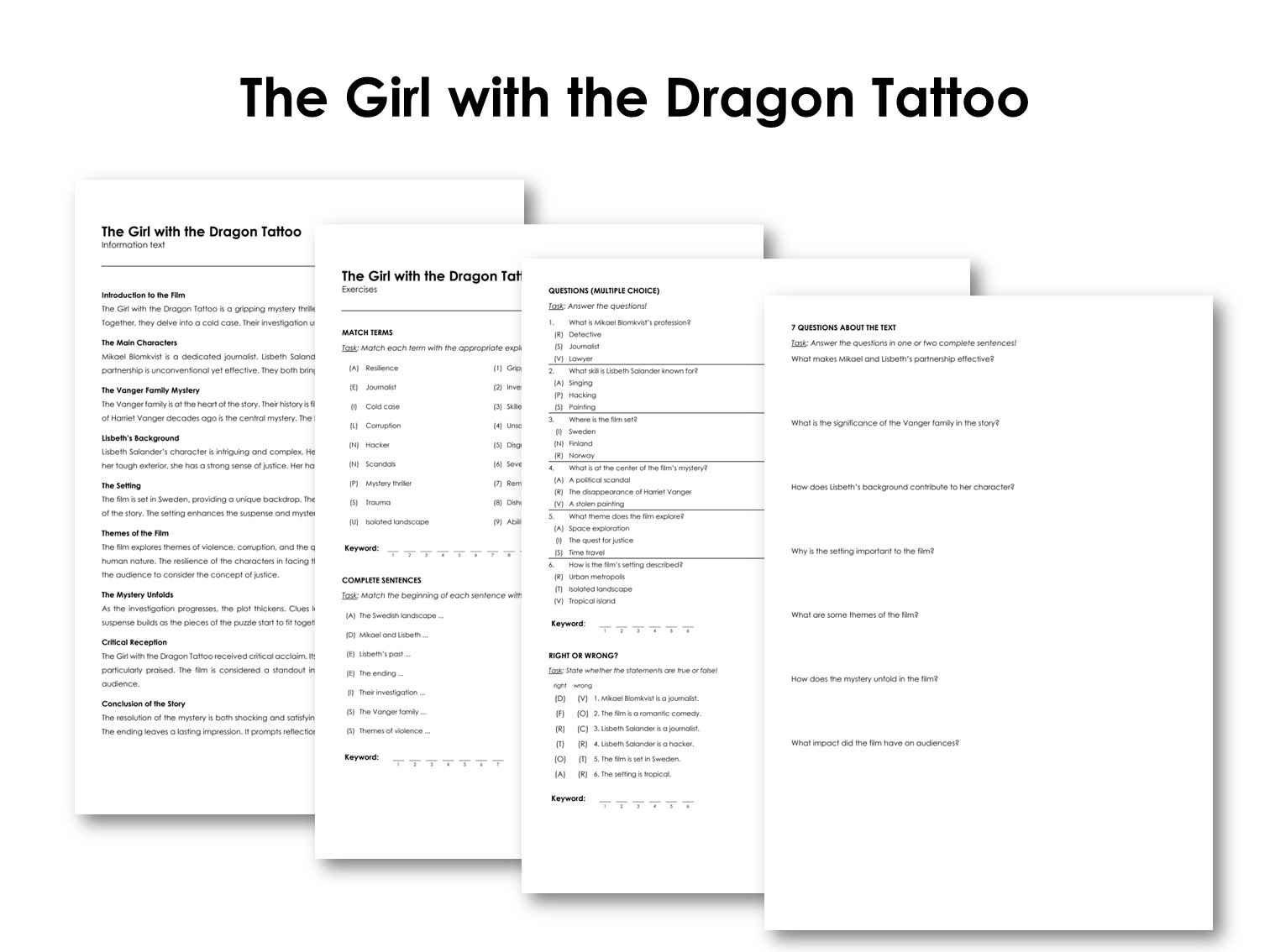 The Movie "The Girl with the Dragon Tattoo"