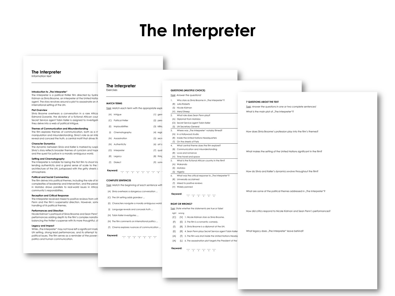 The Movie "The Interpreter"