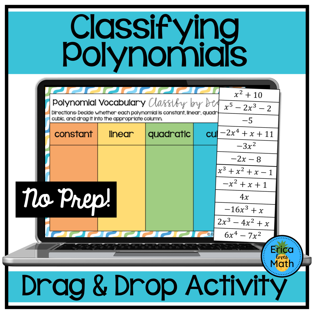 Classifying Polynomials Digital Drag & Drop Activity | Made By Teachers