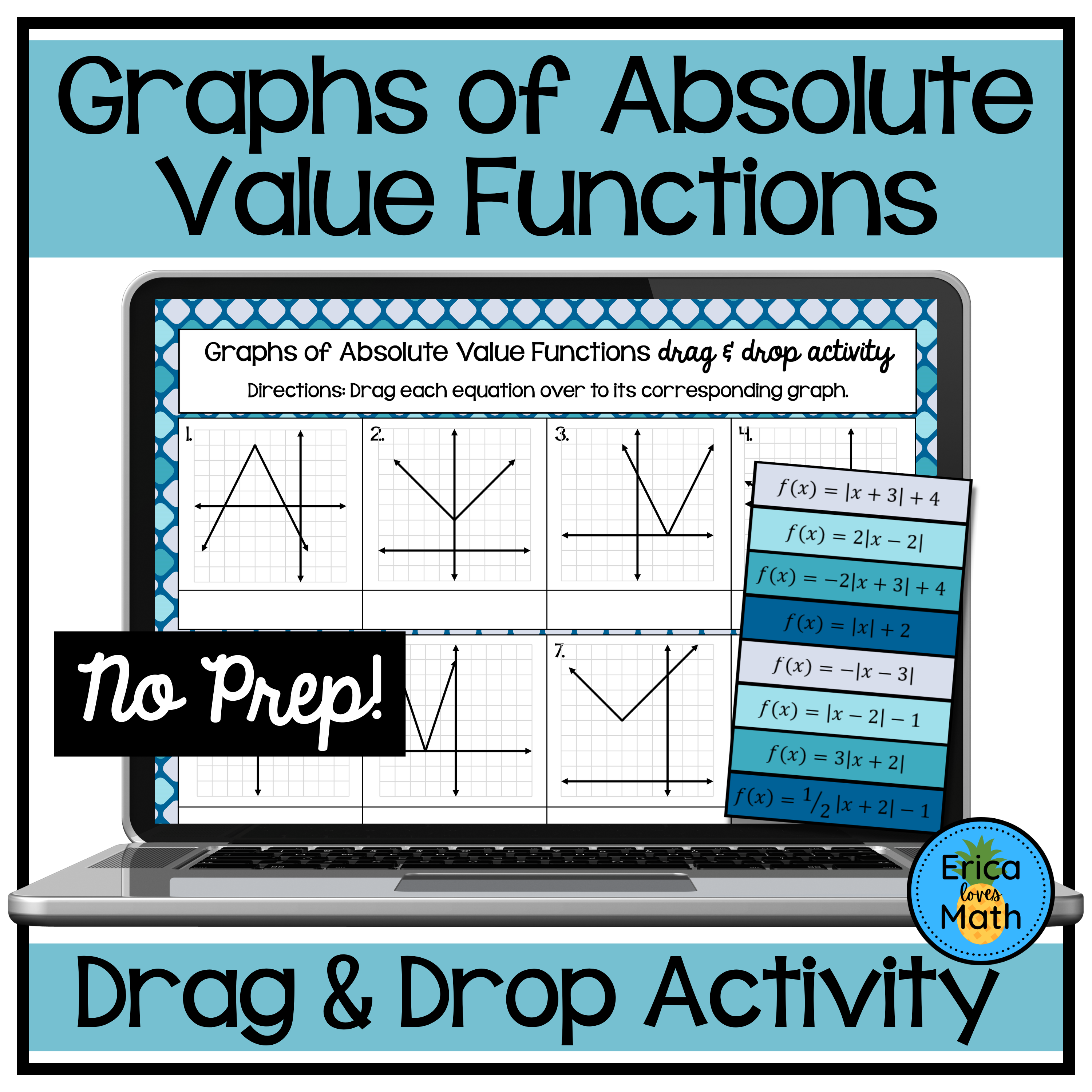 Graphs of Absolute Value Functions Digital Drag & Drop Activity