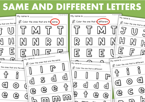 Same & Different Worksheets Visual Discrimination Objects Shapes ...