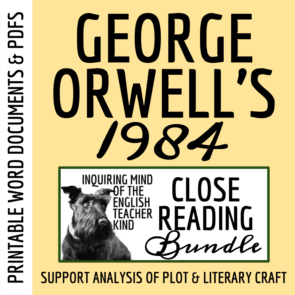 1984 Close Reading Analysis Worksheets Bundle for High School (Set of 24)