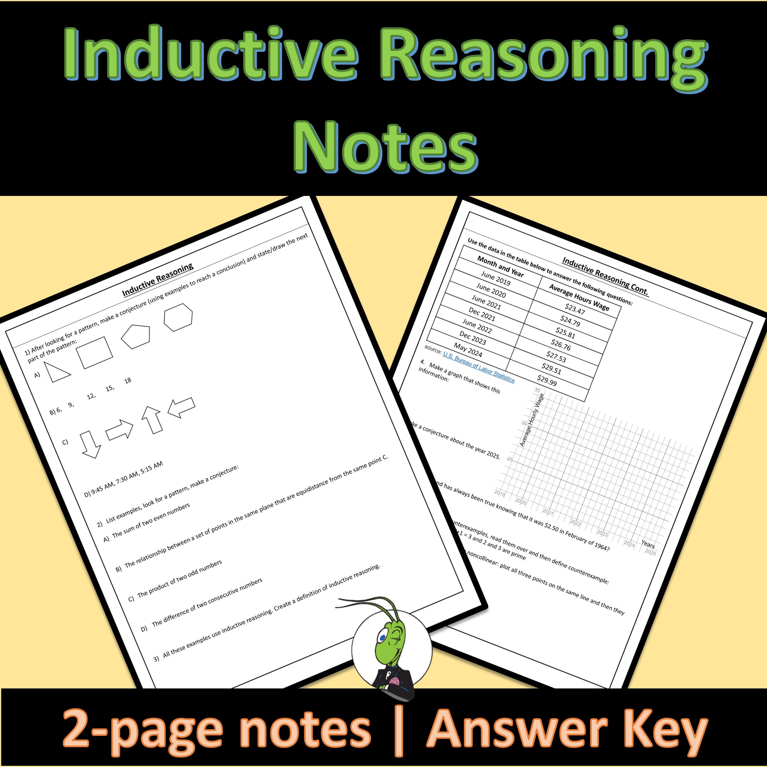 Inductive Reasoning Geometry Guided Notes | Logic and Reasoning Unit