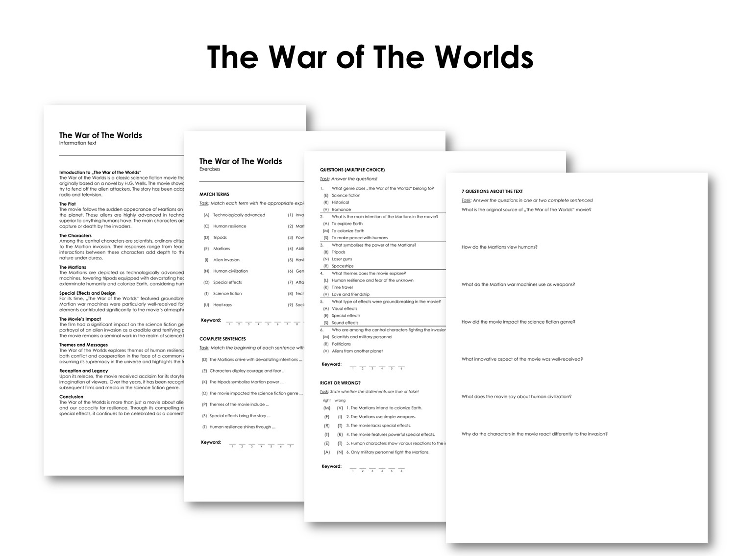 The Movie "The War of The Worlds"