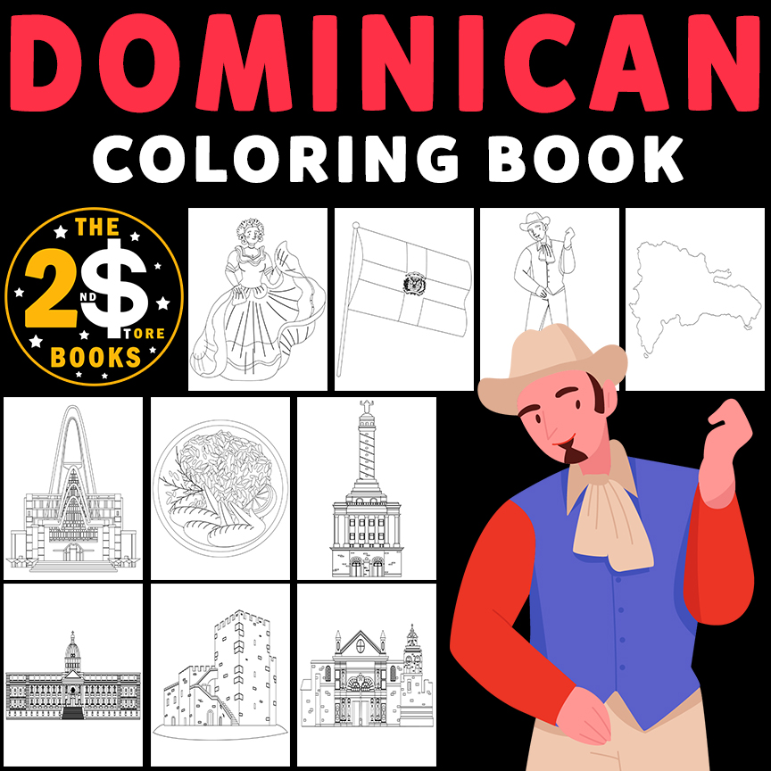 Dominican Republic Country Coloring Book - 10 Pages
