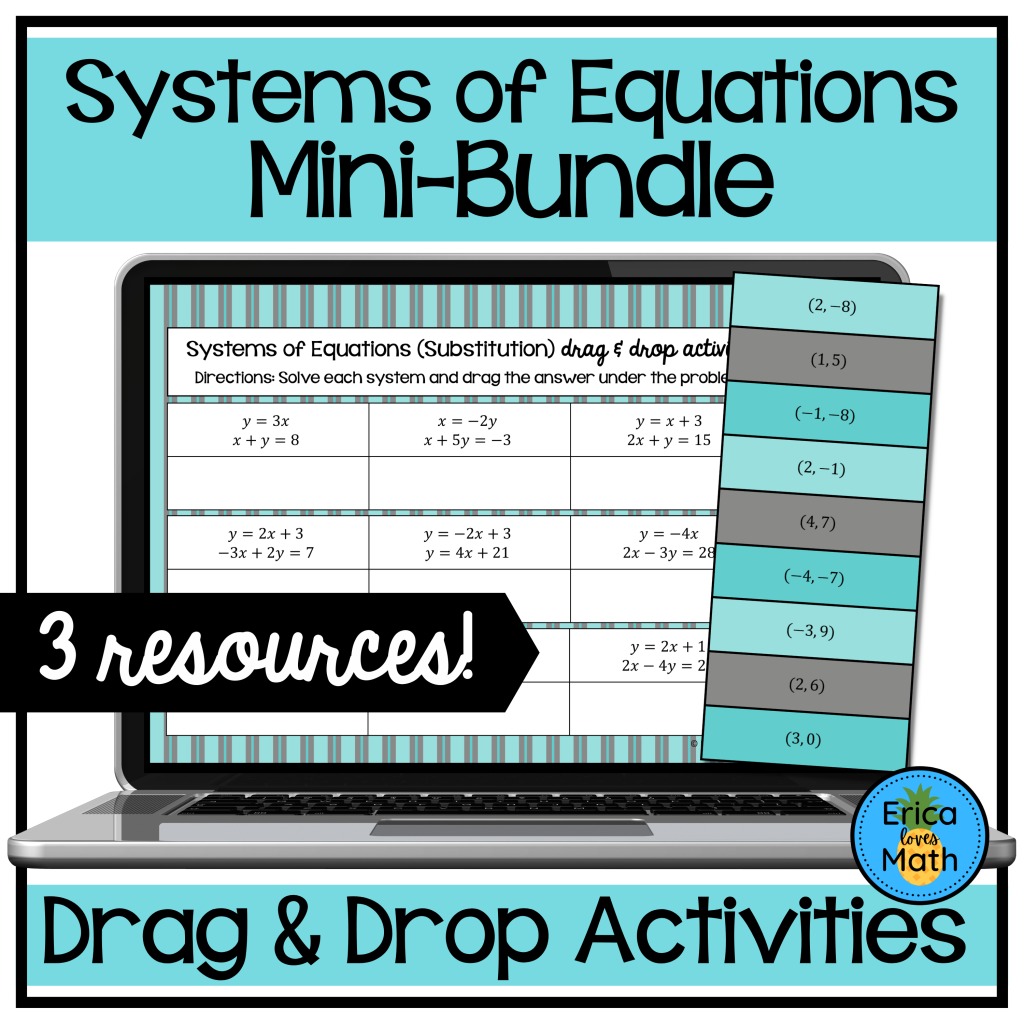 Solving Systems of Equations Digital Activity Drag & Drop Mini-Bundle ...