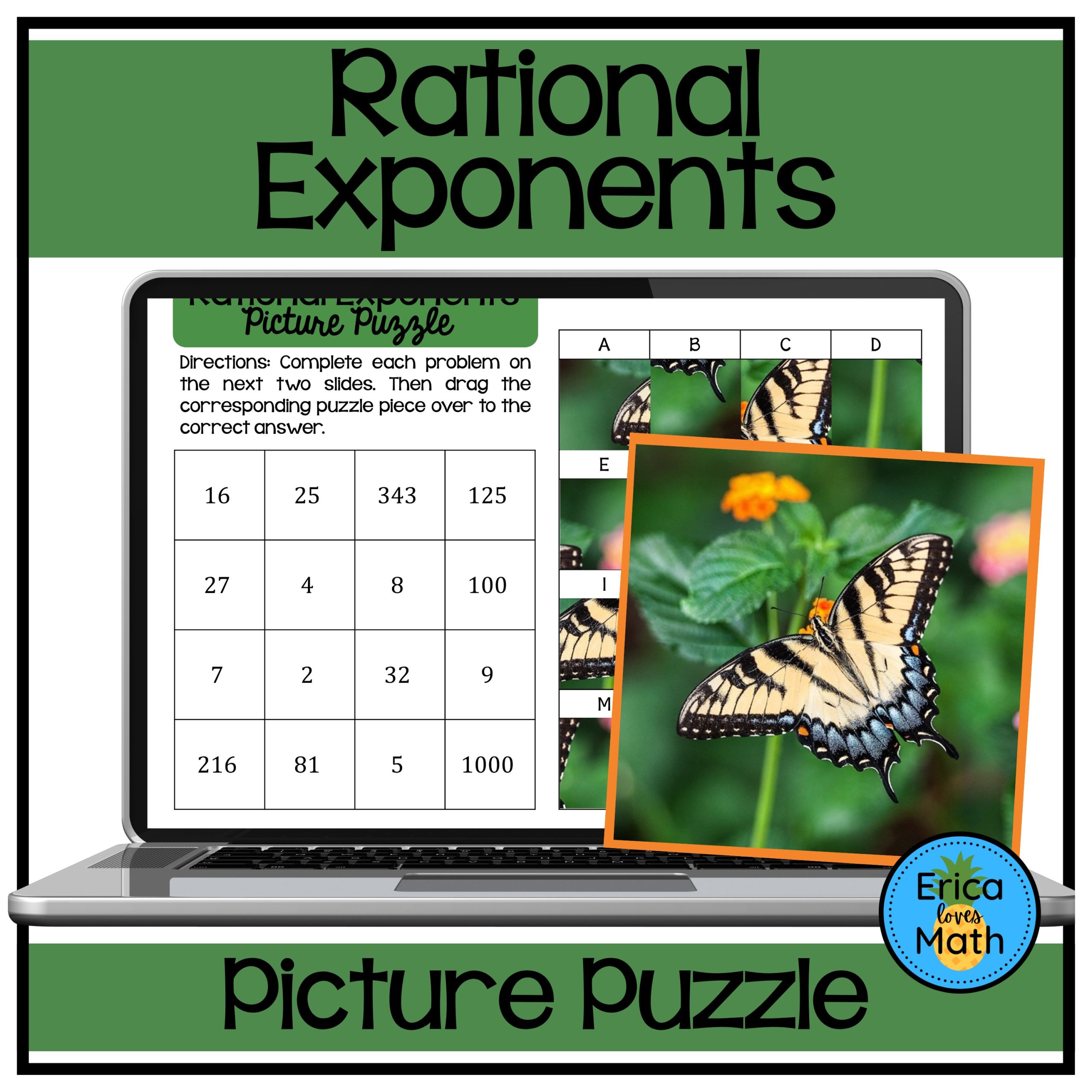 Rational Exponents Digital Activity Picture Puzzle