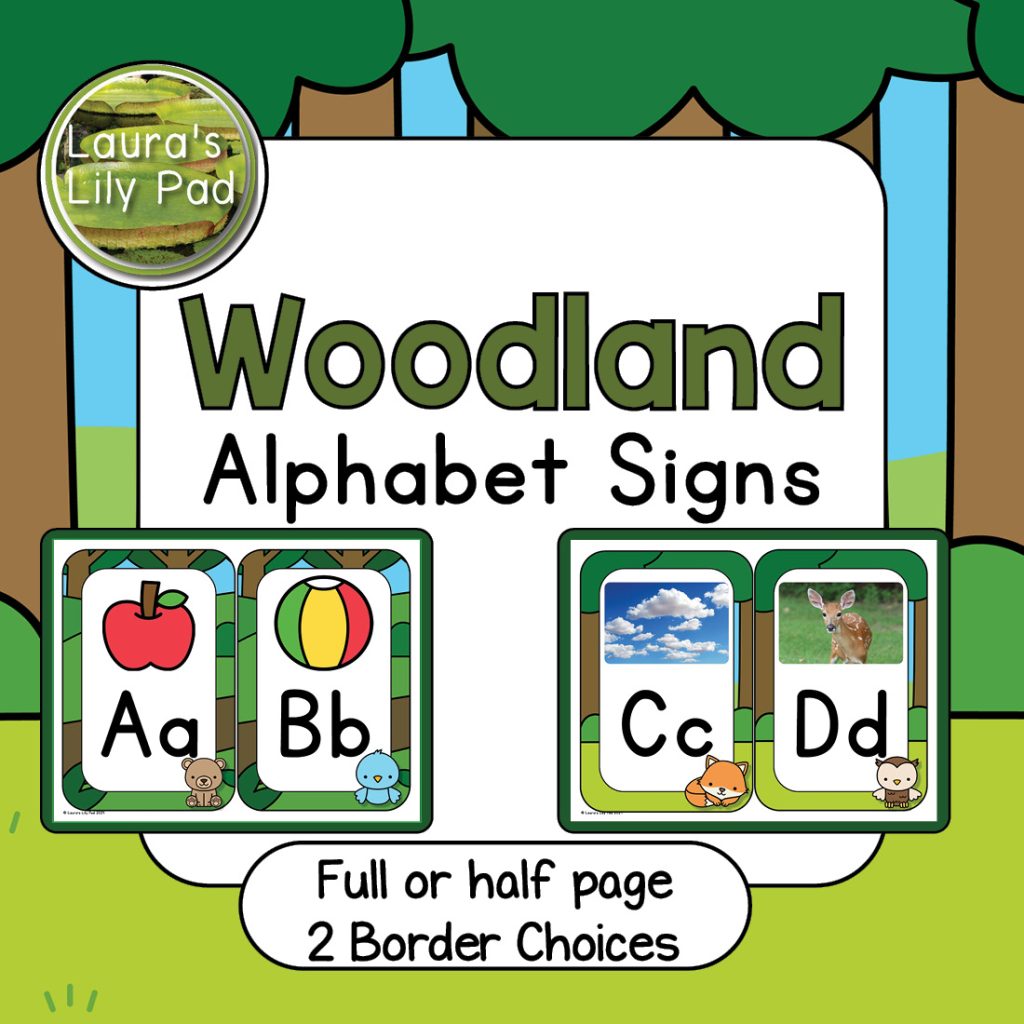 Woodland Alphabet Signs Photos or Clipart | Made By Teachers