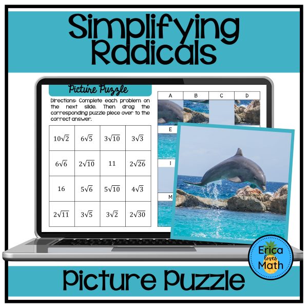 Simplifying Radicals Digital Activity Picture Puzzle | Made By Teachers